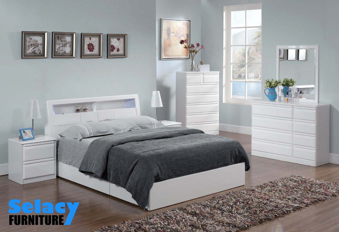 Kurara Lacquer 6 PC Bedroom Set