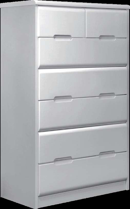 Cradle White Lacquer 6 PC Bedroom Set