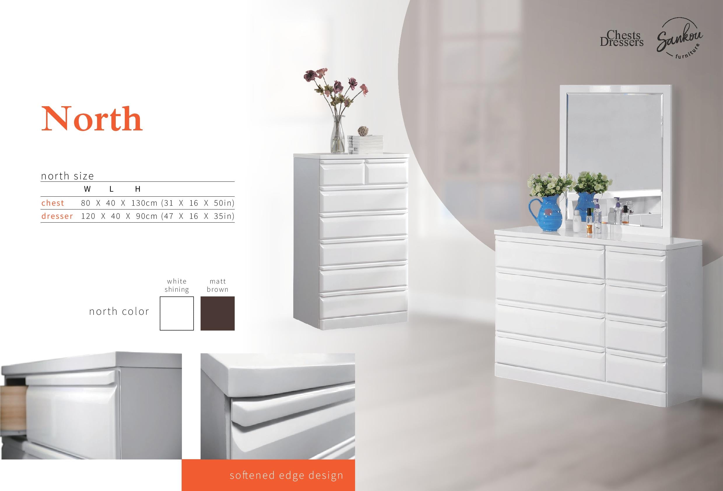 Eyes White Lacquer 6 PC Bedroom Set