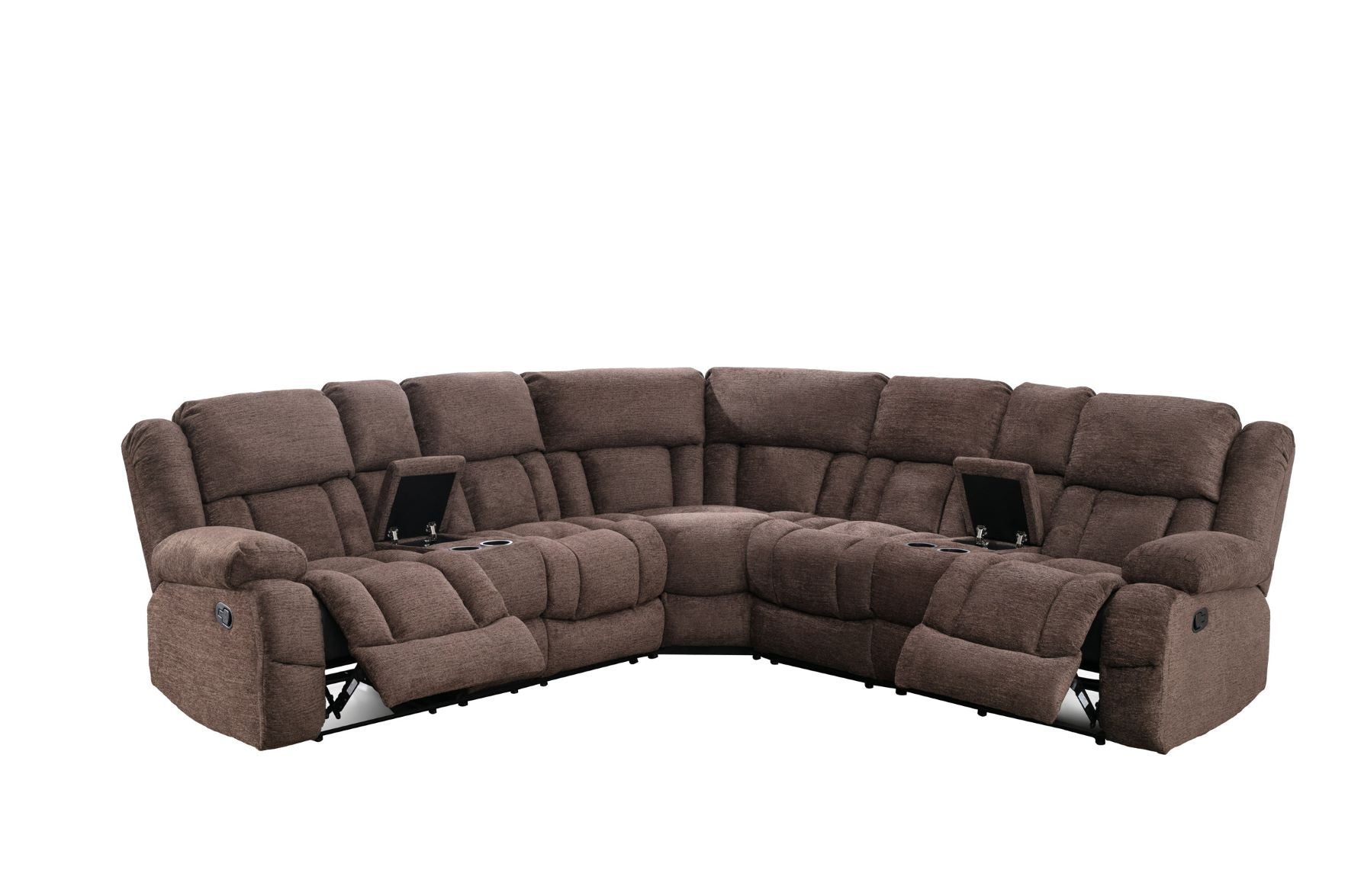 Presley Brown Fabric Recliner Sectional Sofa 99928BRW