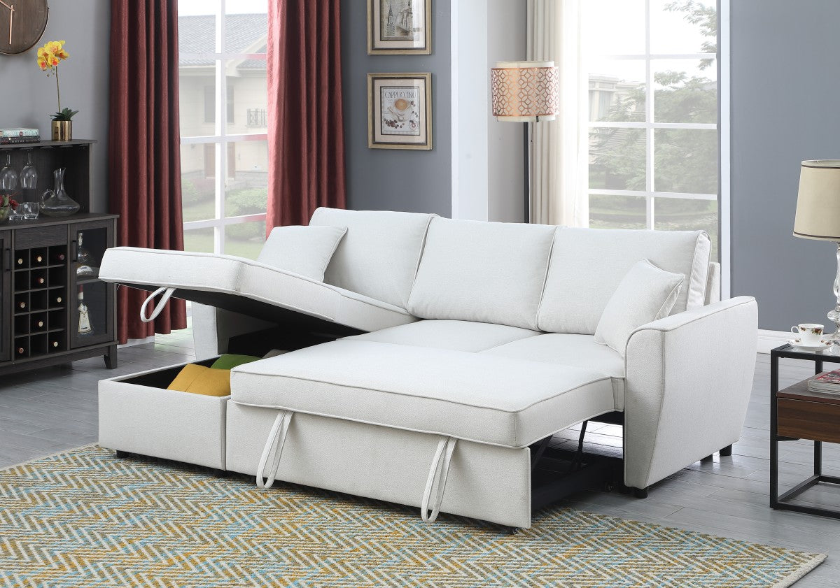 Aria Reversible Sectional Sofa Bed with Storage Light Beige 4100