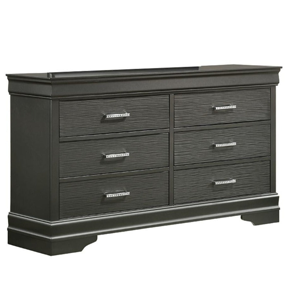 Brooklyn Metalic Grey Dresser & Mirror 1161