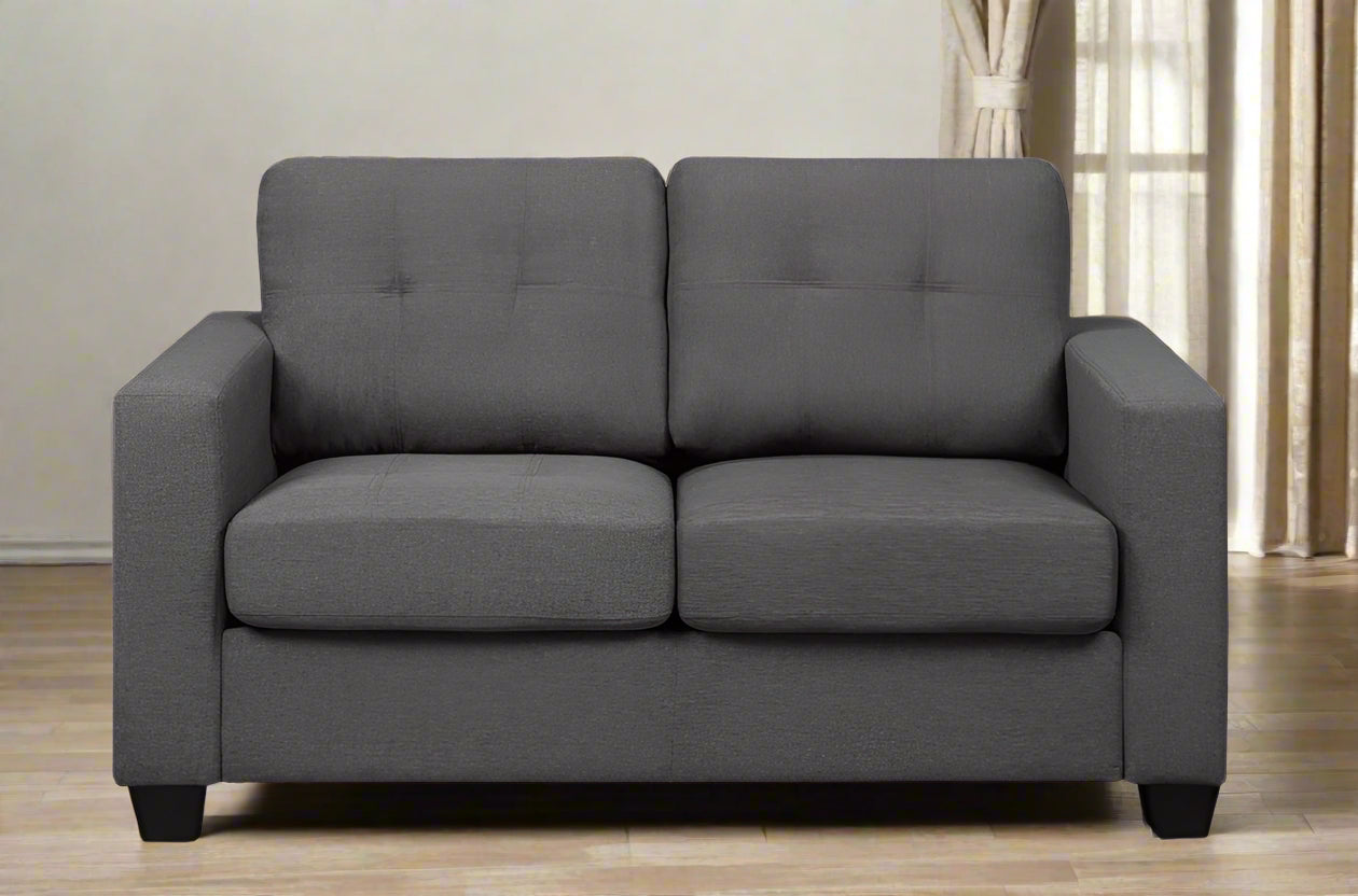 Charcoal Linen Fabric Loveseat 1173