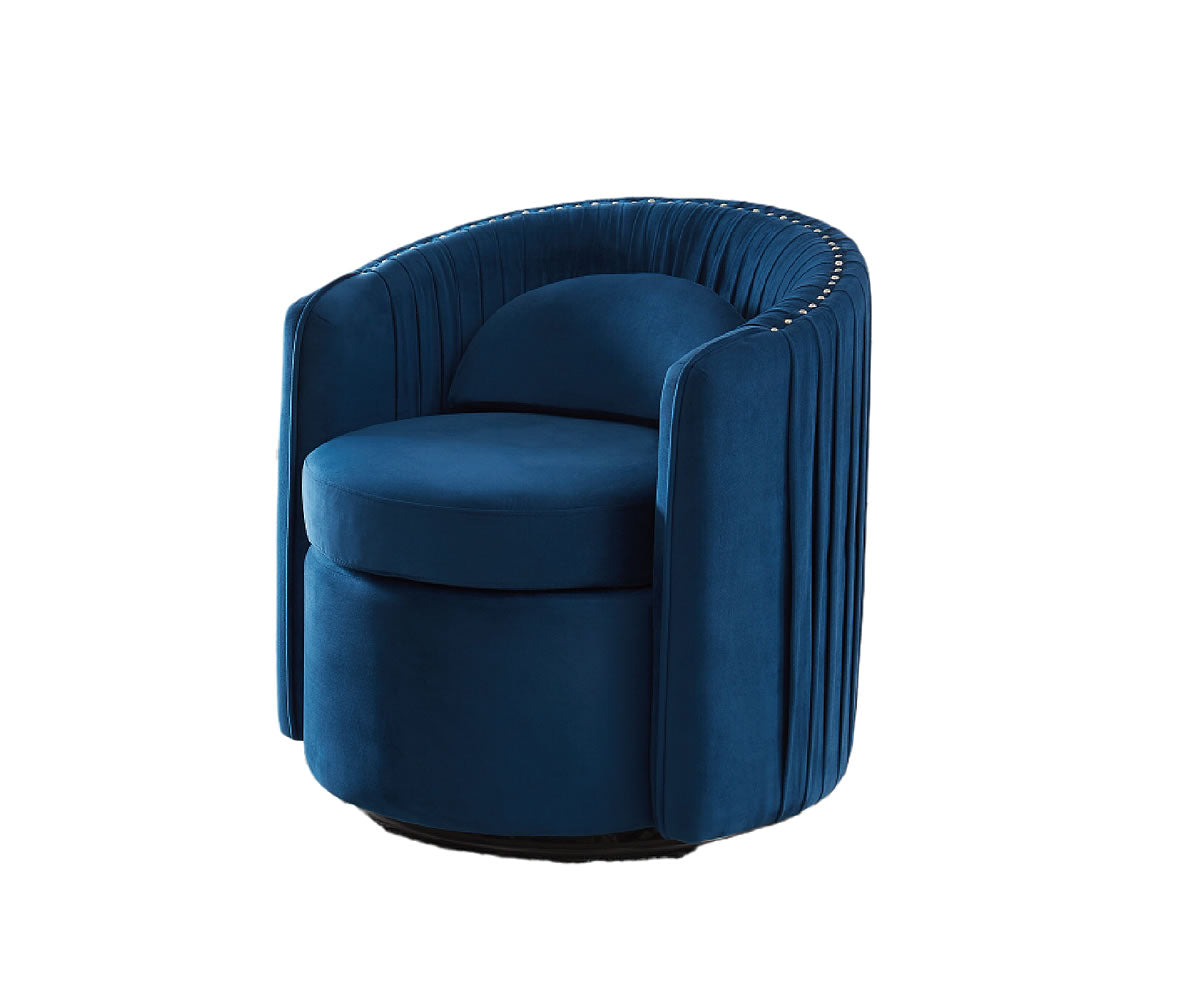 Sage Blue Velvet Fabric Accent Chair 120808