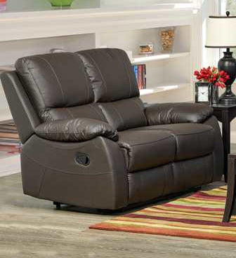 Espresso Genuine Leather Recliner Sofa Set T 1415