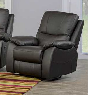 Espresso Genuine Leather Recliner Sofa Set T 1415