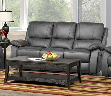 Charcoal Genuine Leather Recliner Sofa T 1415