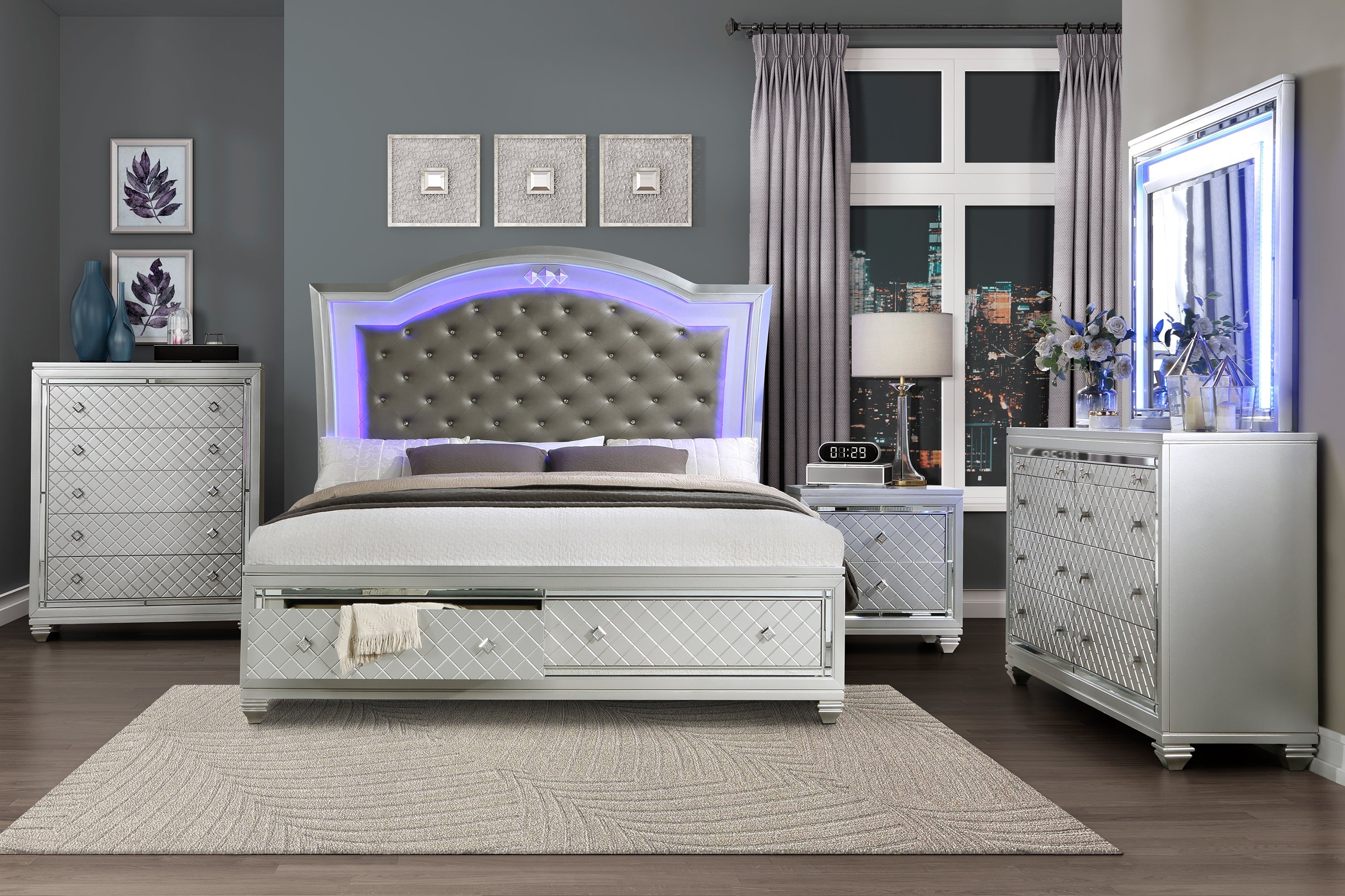 Leesa LED Upholsted Storage Bed1430