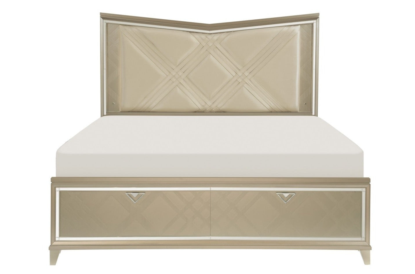 Bijou LED Champagne Metallic Storage Bed 1522