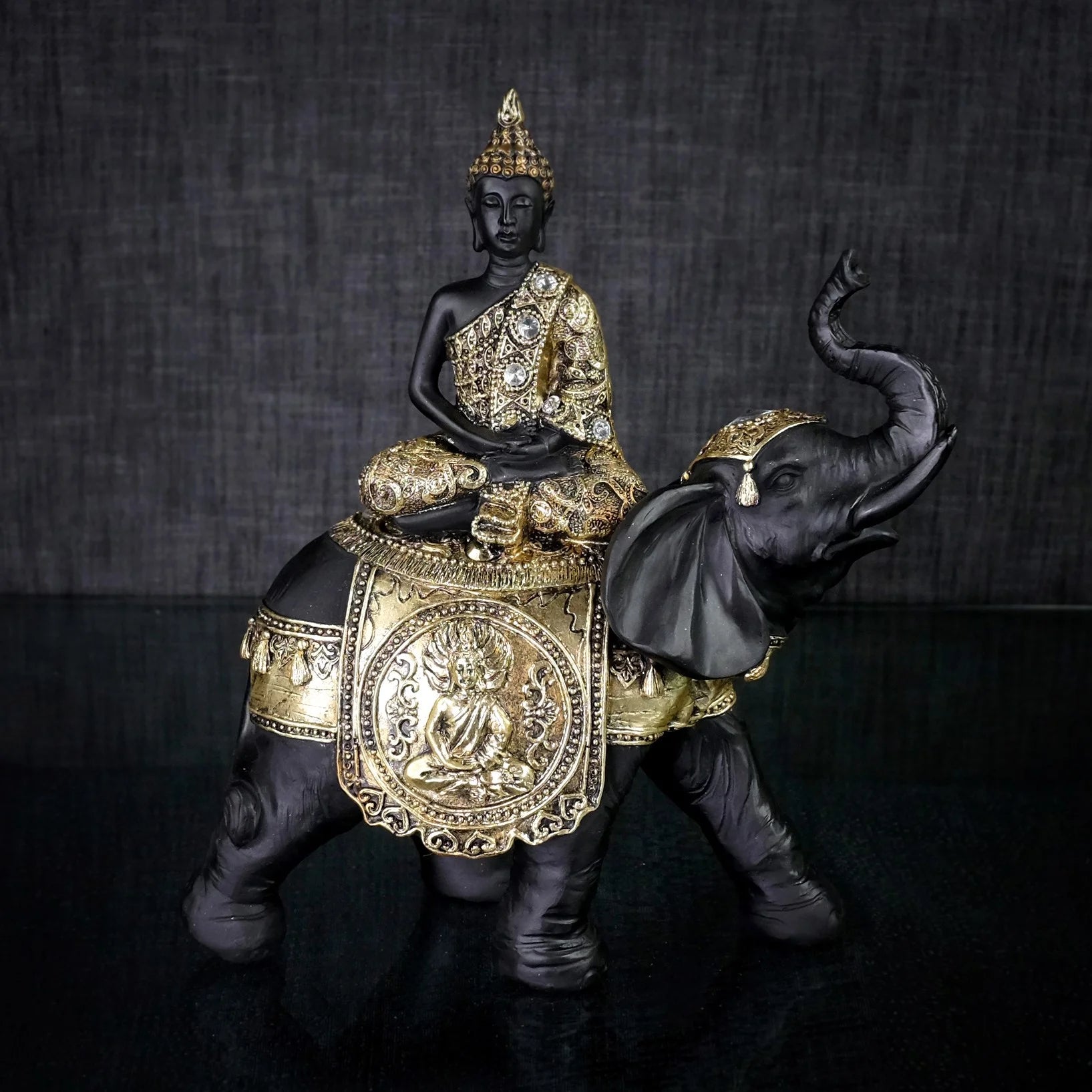 BUDDHA ON ELEPHANT FIGURINE EL 16-565