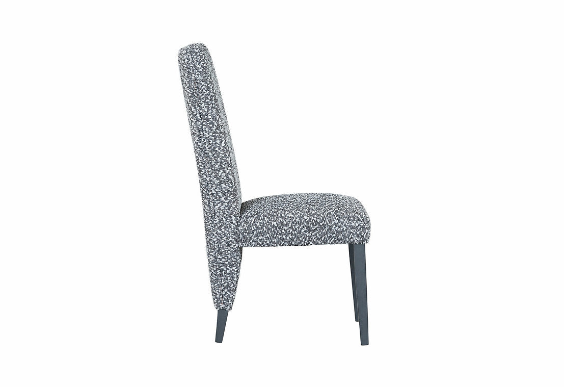 Plush Channel Tufting Gray Fabric Dining Chair Set Of 2 1600