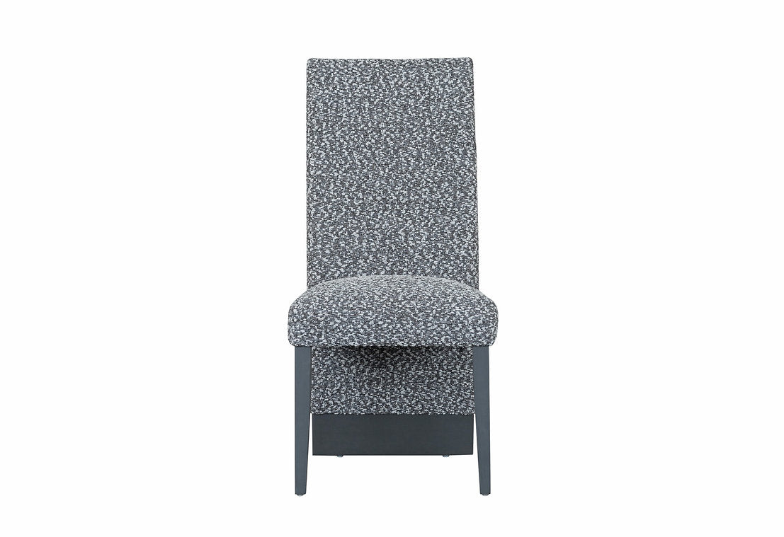 Plush Channel Tufting Gray Fabric Dining Chair Set Of 2 1600