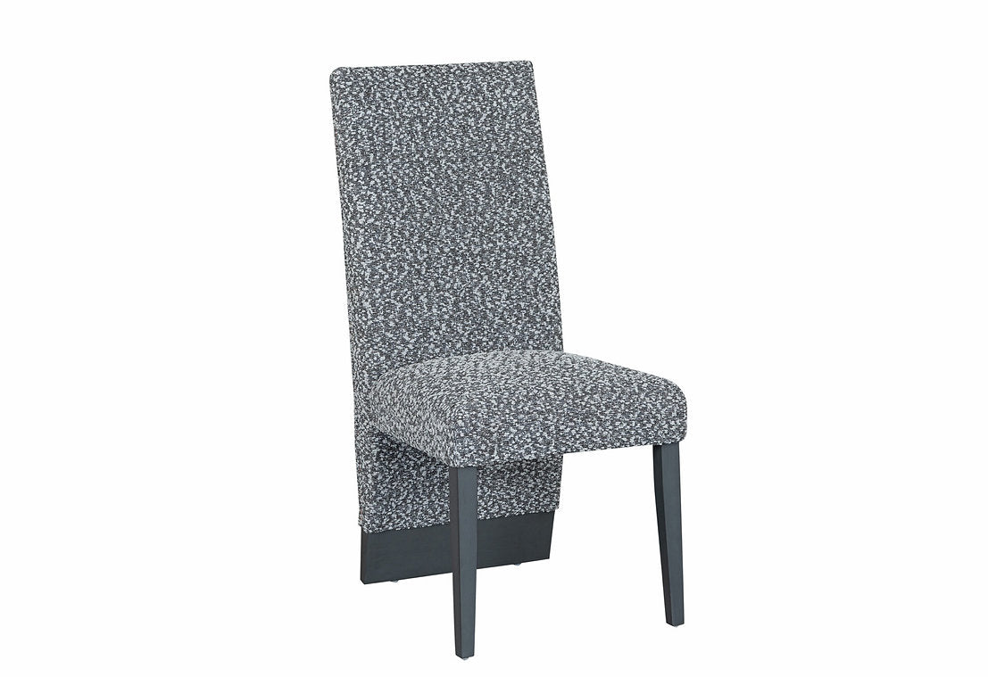 Plush Channel Tufting Gray Fabric Dining Chair Set Of 2 1600