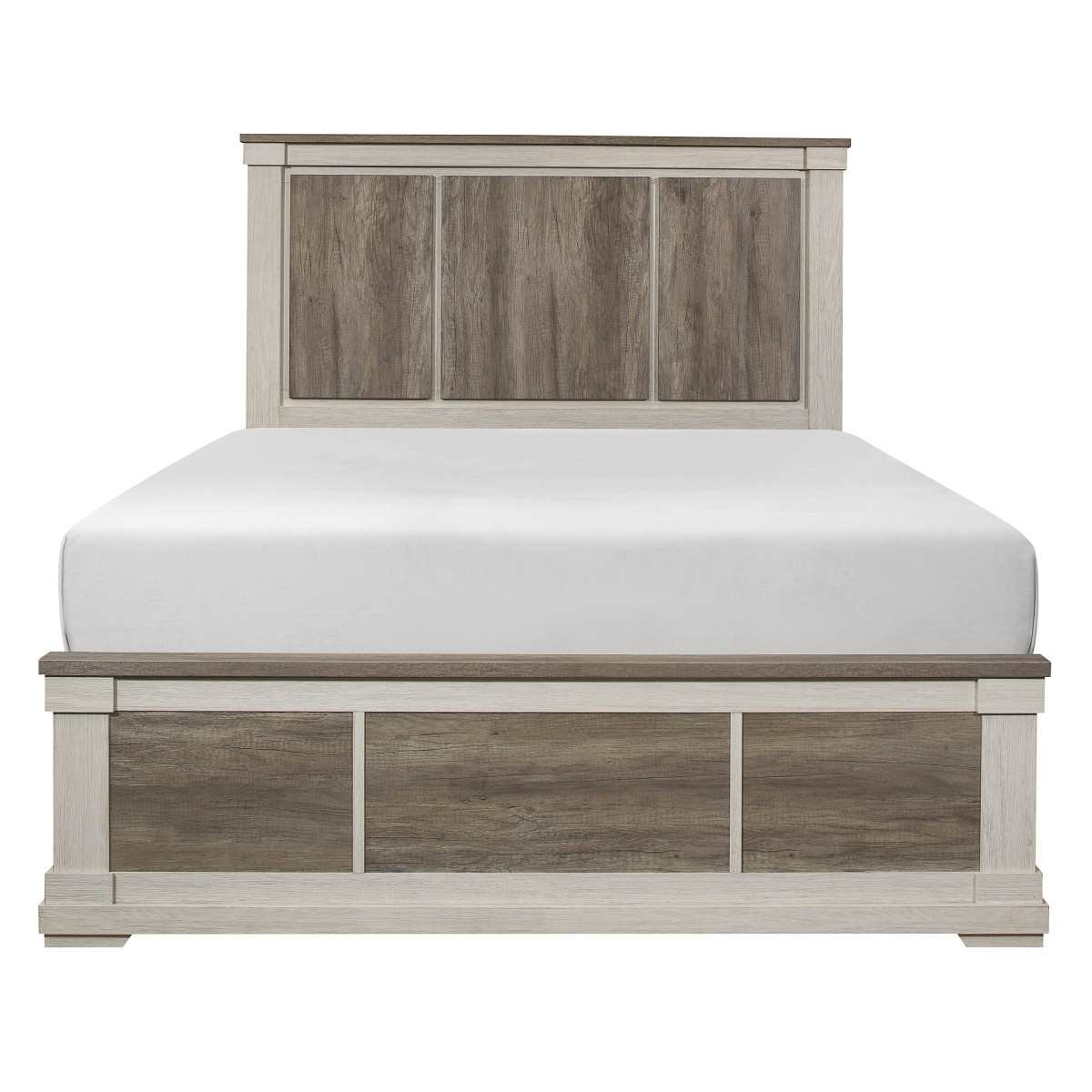 Arcadia Wooden Bedroom Set White & Weathered Grey 1677