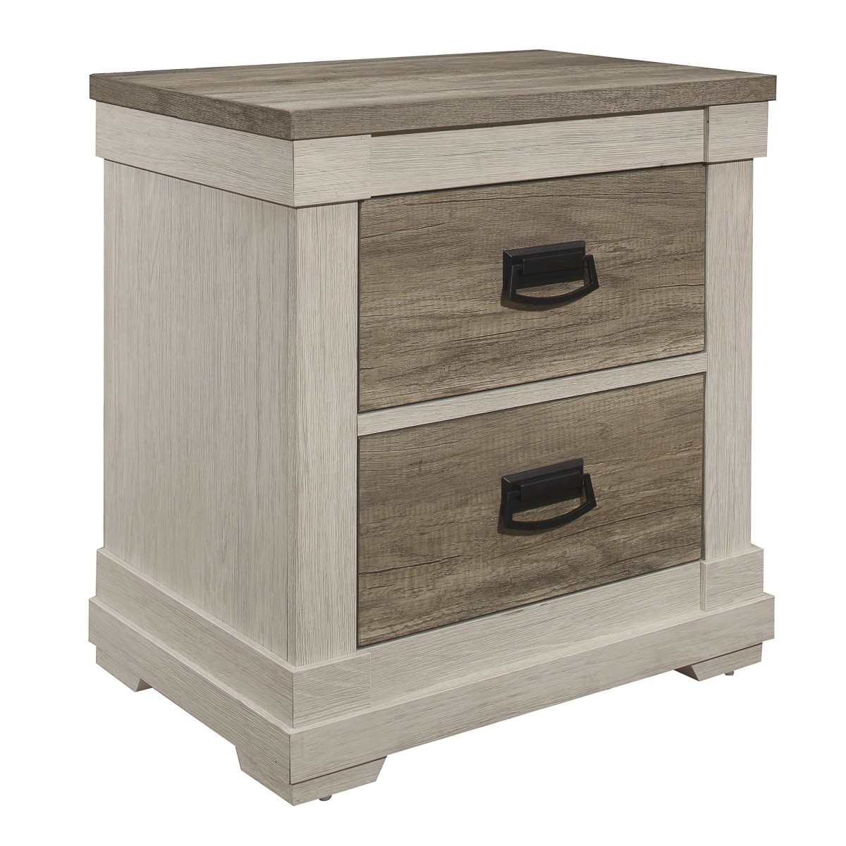 Arcadia Wooden Night Stand White & Weathered Gray 1677