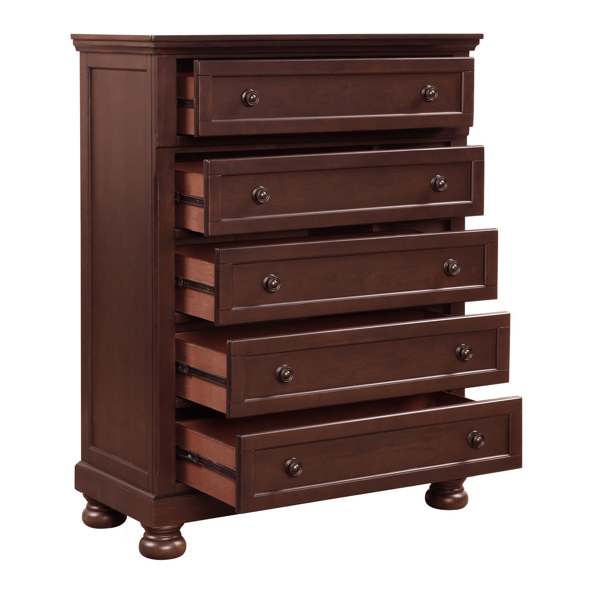 Baltimore 8PC Bedroom Set With Sleigh Headboard And Storage Footboard Walnut 851