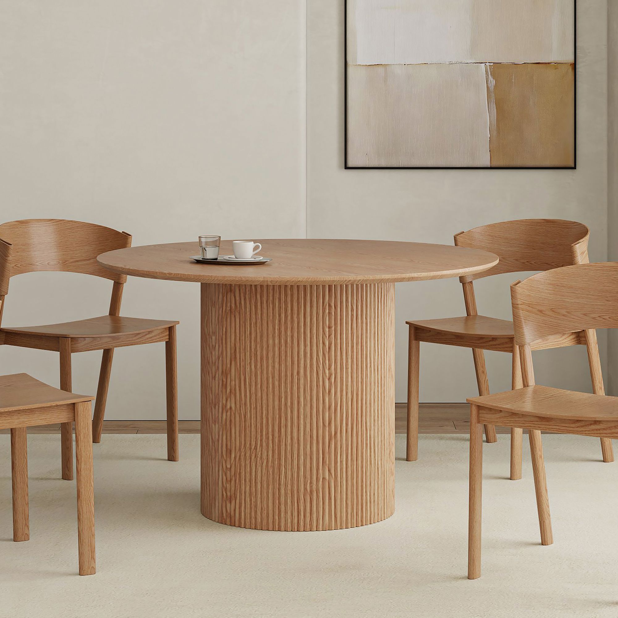 Tovas Wooden Round Dining Table in Natural  201-782NAT