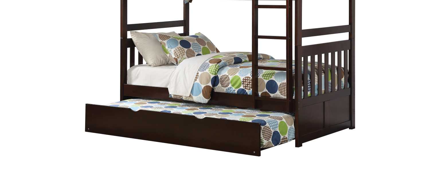 Twin/Twin Bunk Bed With Trundle Dark Brown 2013