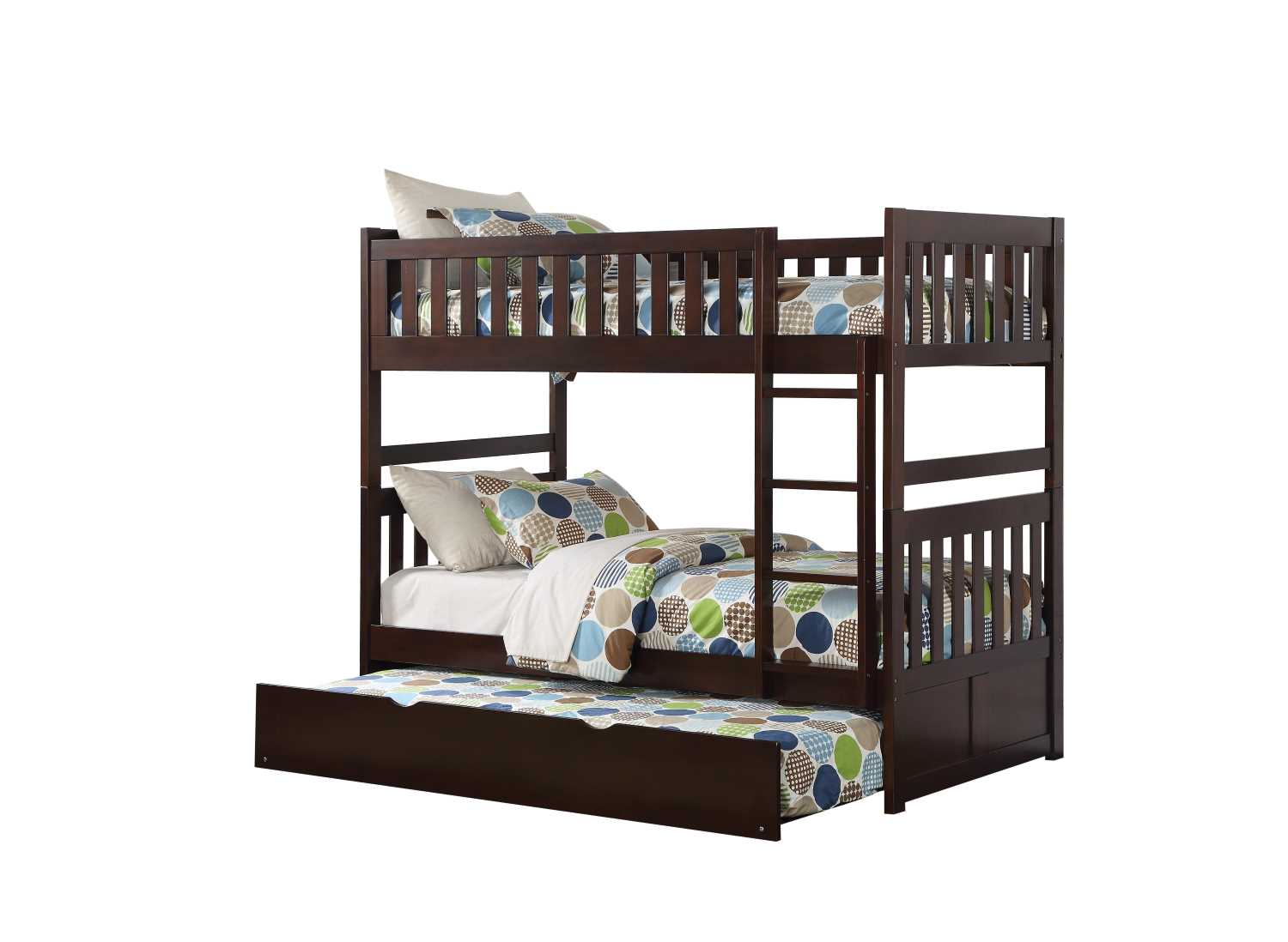 Twin/Twin Bunk Bed With Trundle Dark Brown 2013