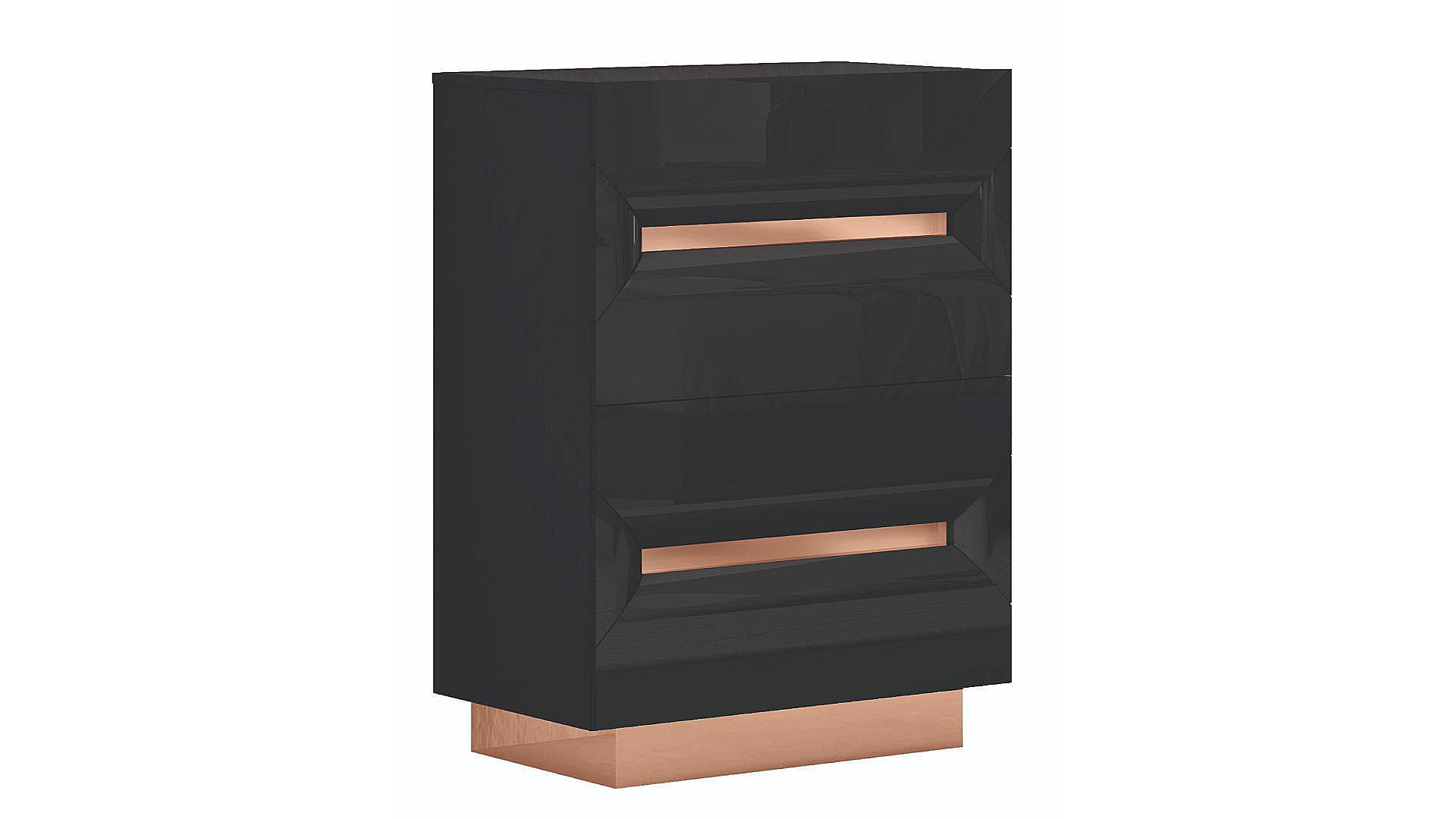 Talia Black Lacquer & Rose Gold Chest 2071