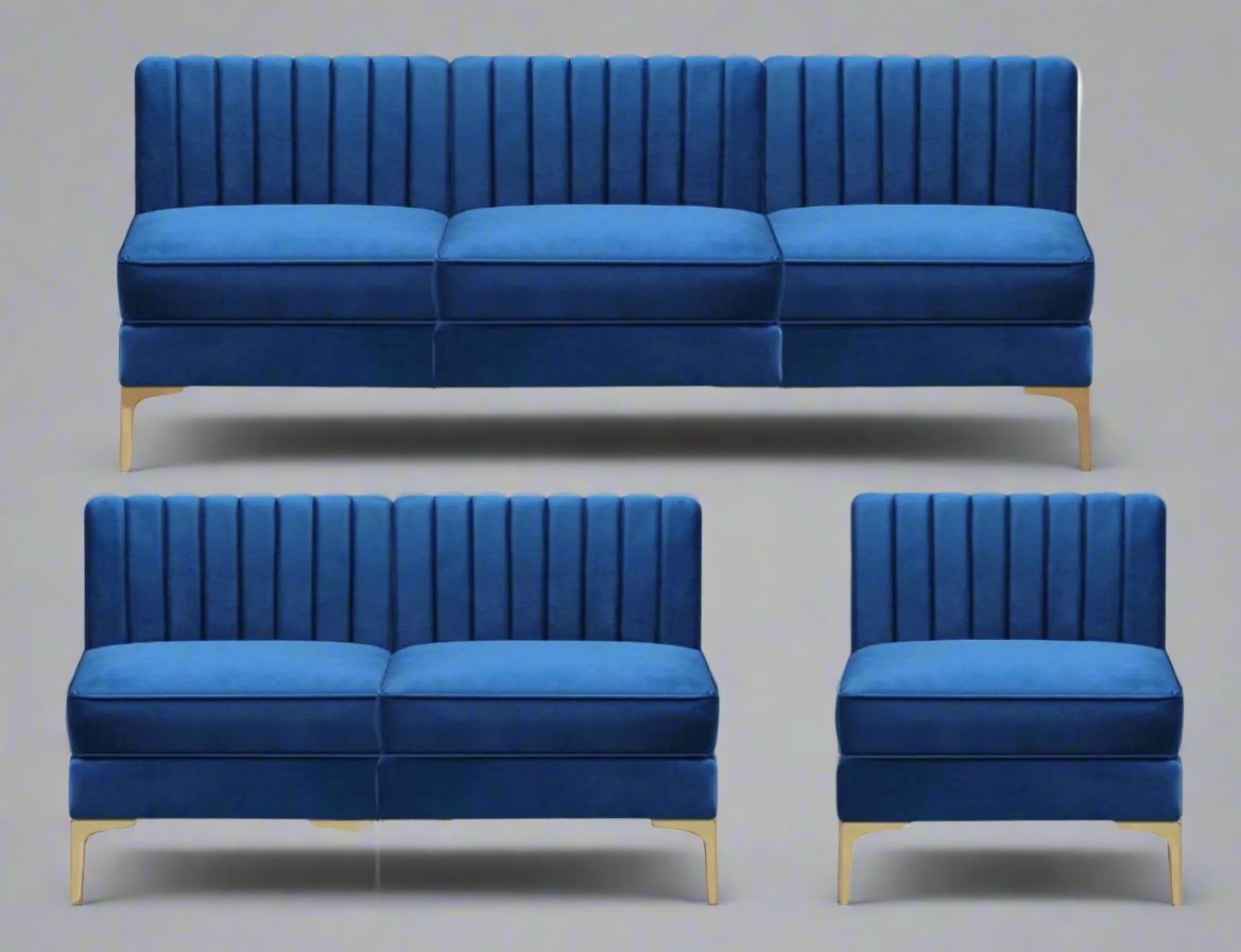 Velvet Fabric Sofa Collection Blue - 2210