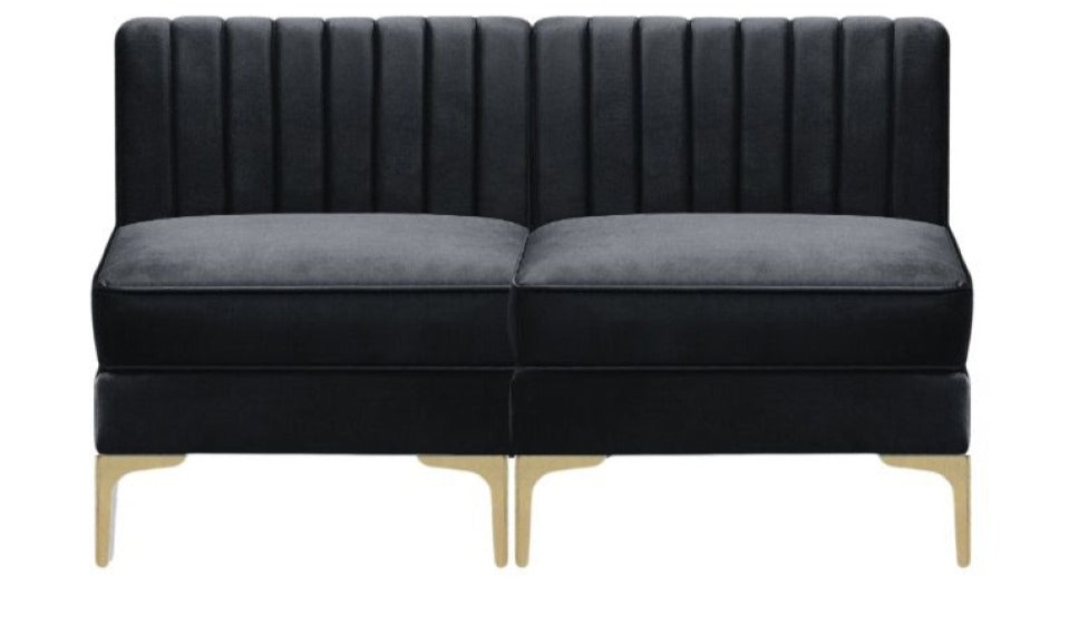 Velvet Fabric Sofa Collection Black - 2210