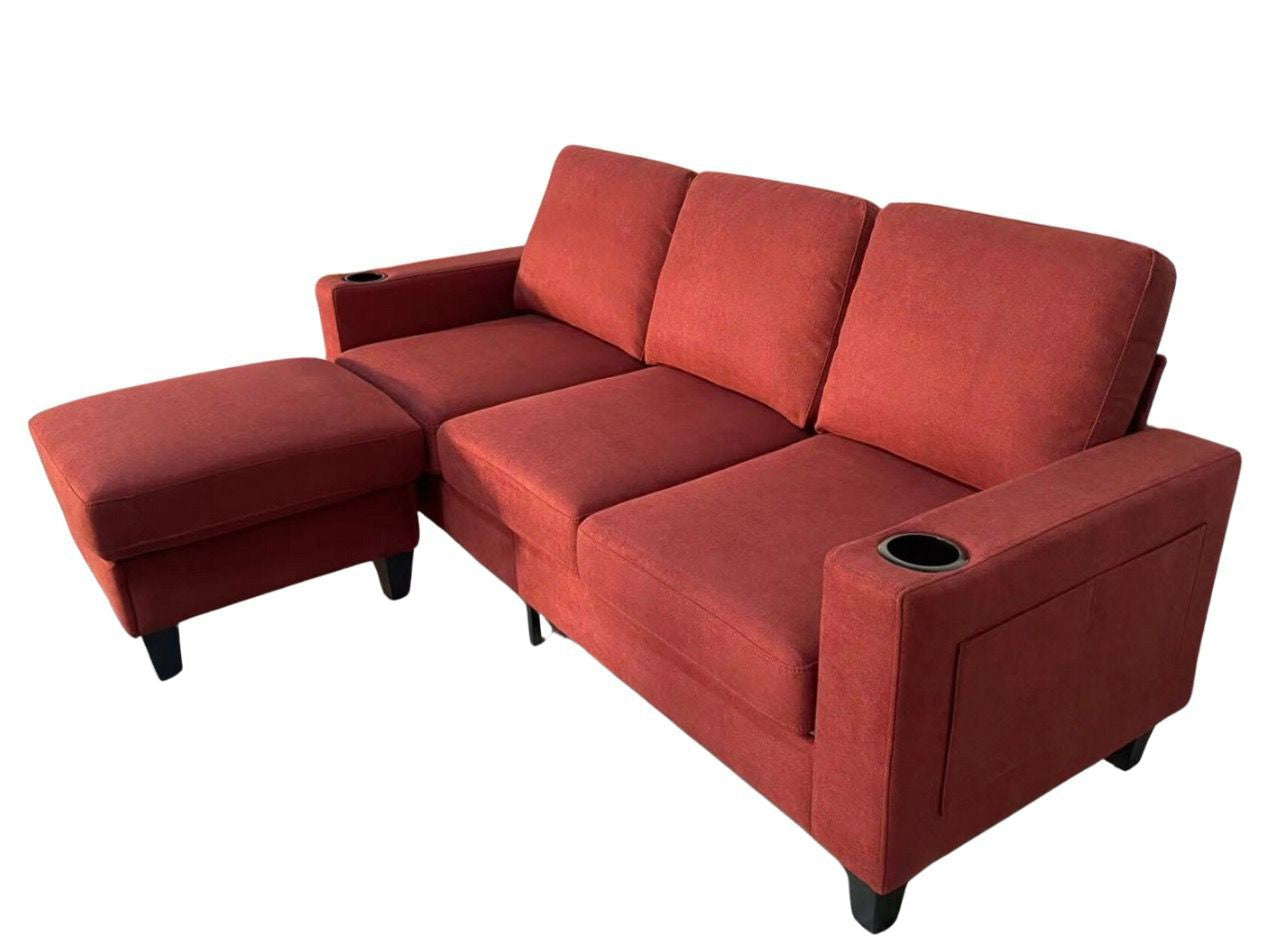 2215 red reversible sectional sofa