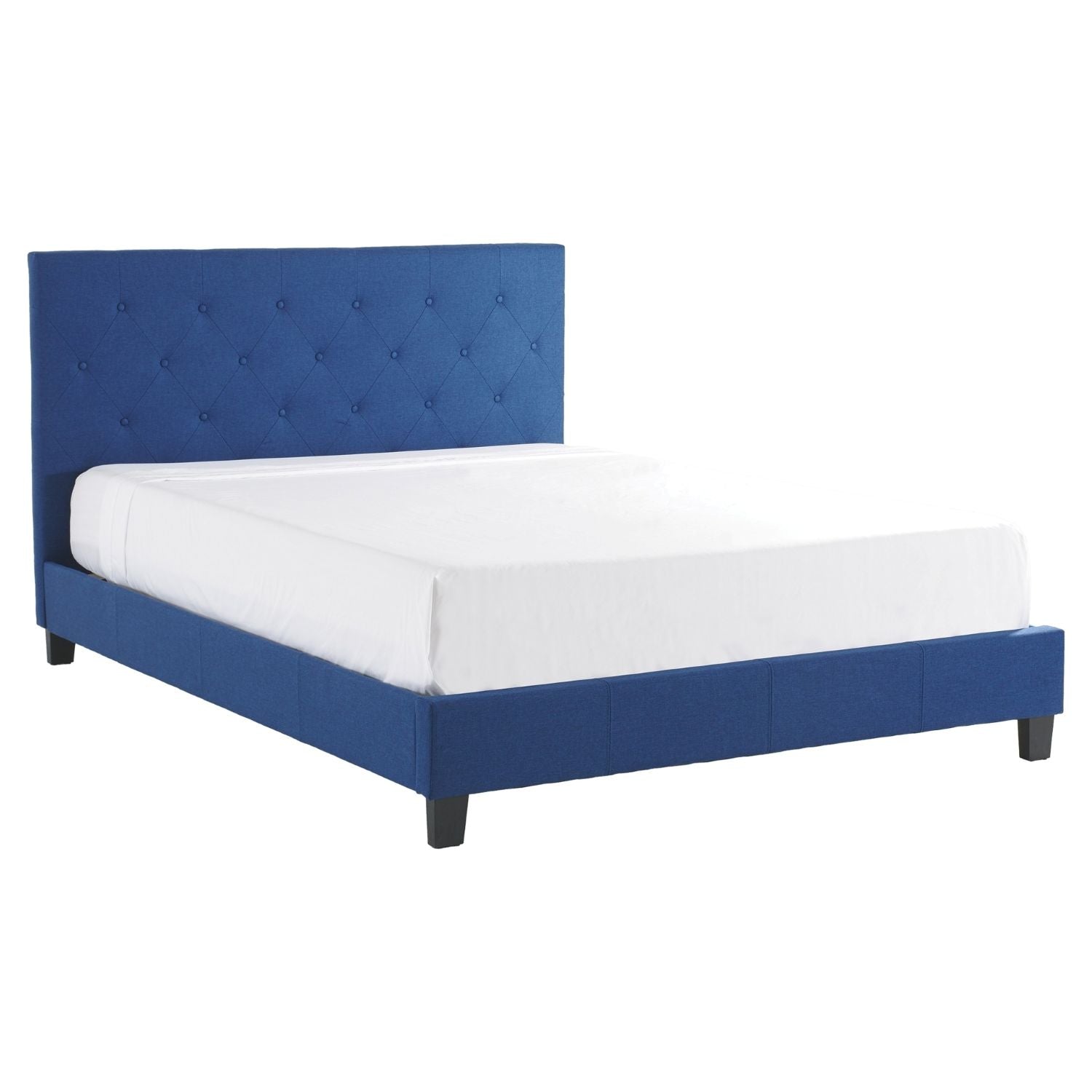 Blue Fabric Platform Bed T2366B
