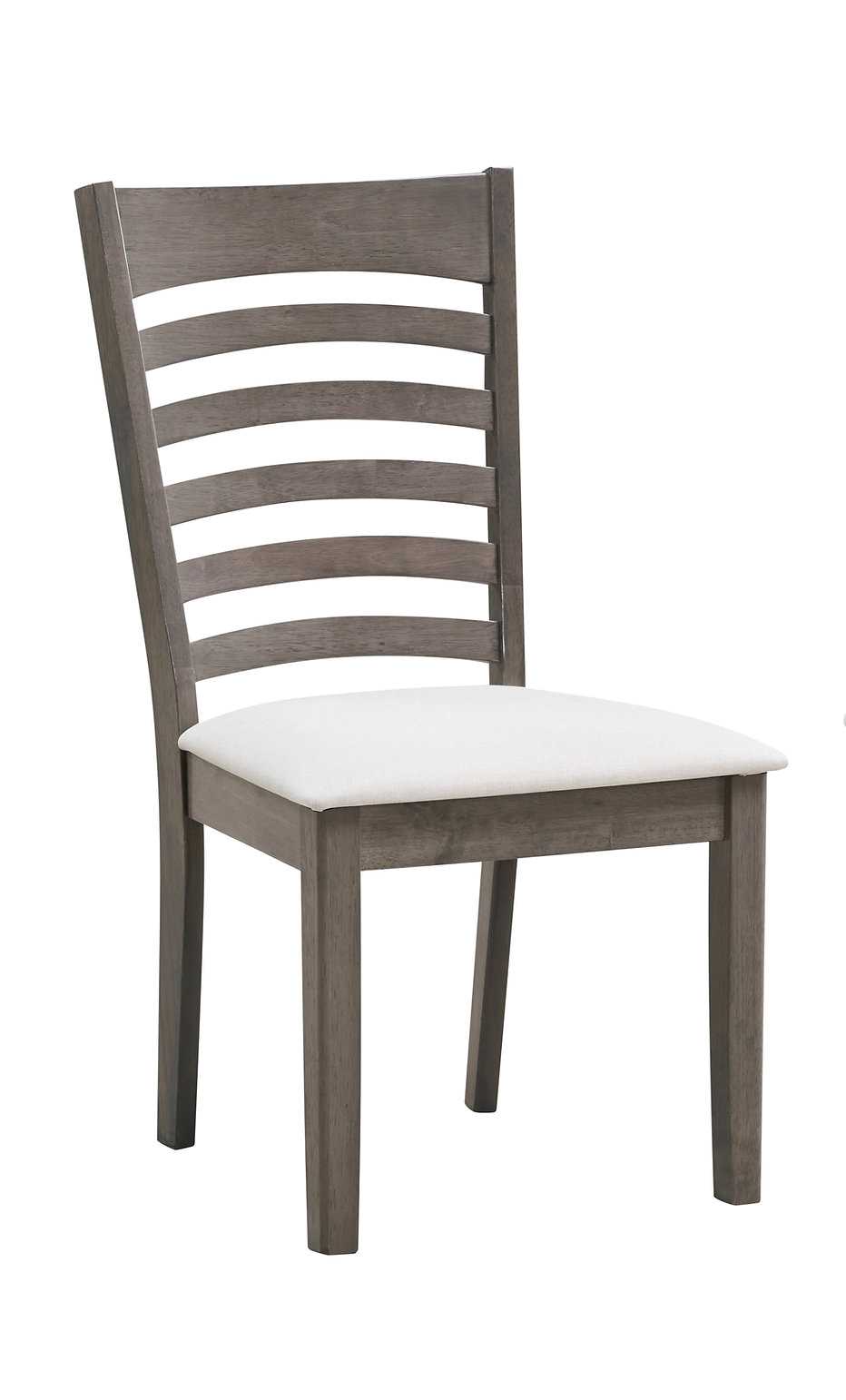 2 Piece Antique Grey Dining Chair in Cream Fabric Seats 1082