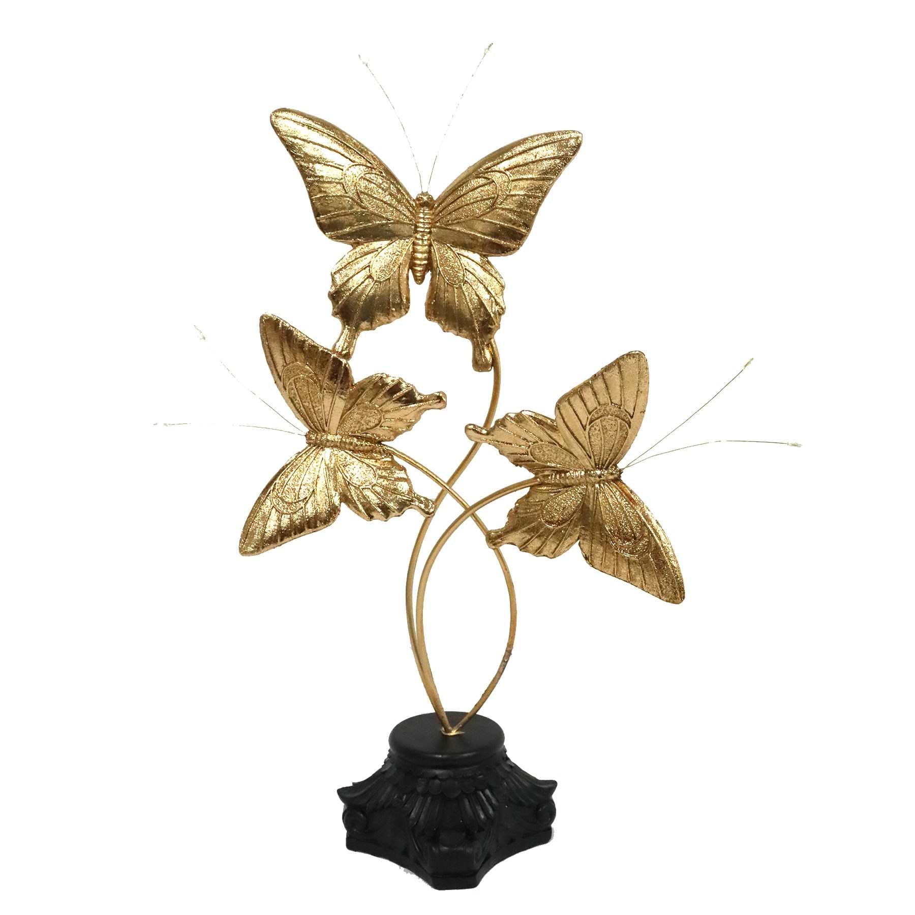 3-Butterflies GOLD STATUE EL V50-584
