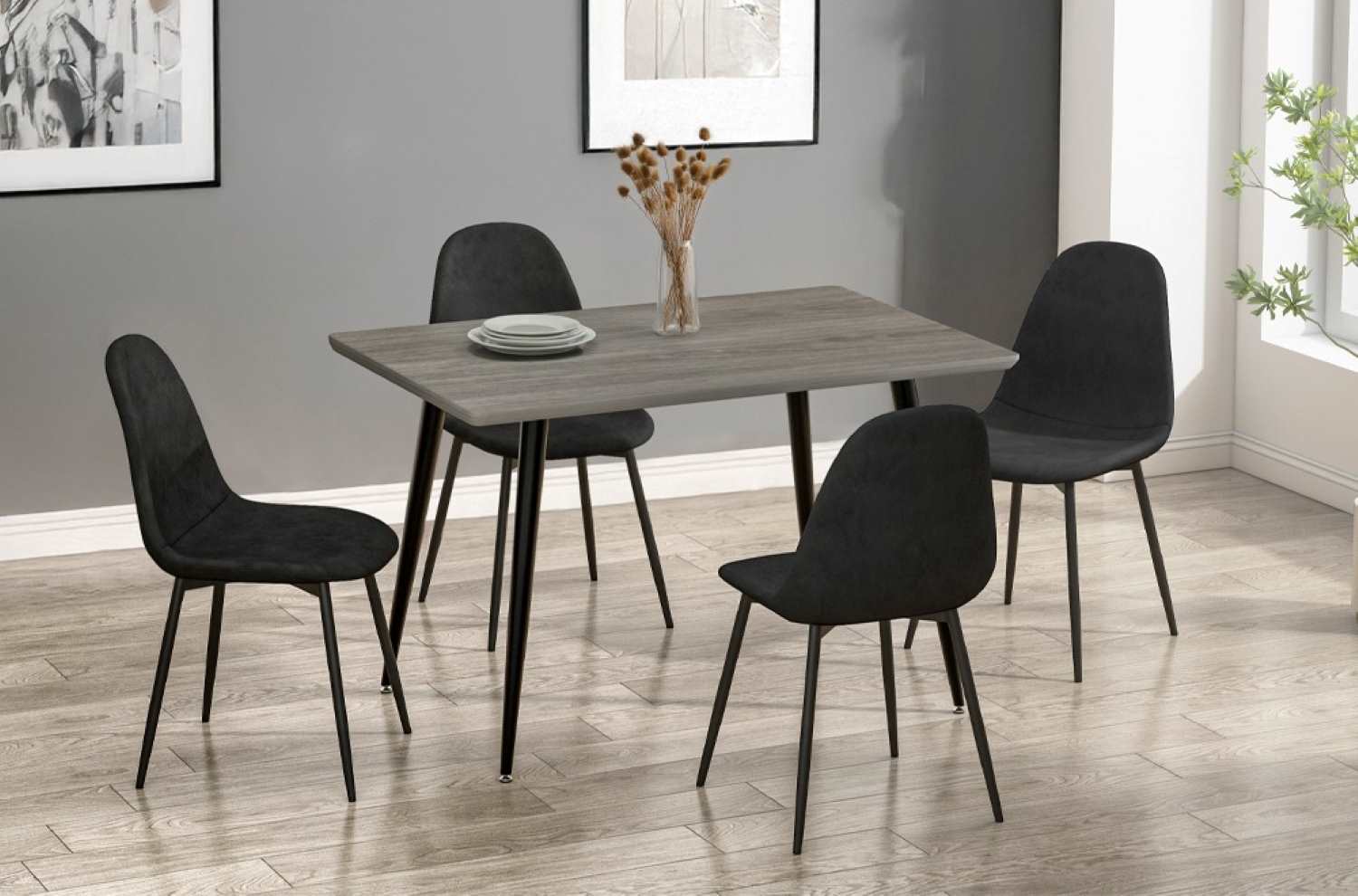 Concrete Look Dining Table Grey T 3315