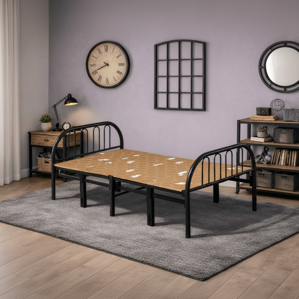 39″ Black Tri-Fold Bed 665