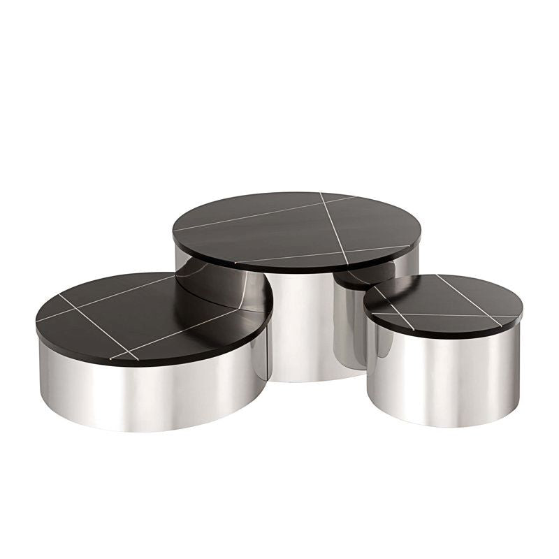 3PC Coffee Table Set Silver 805