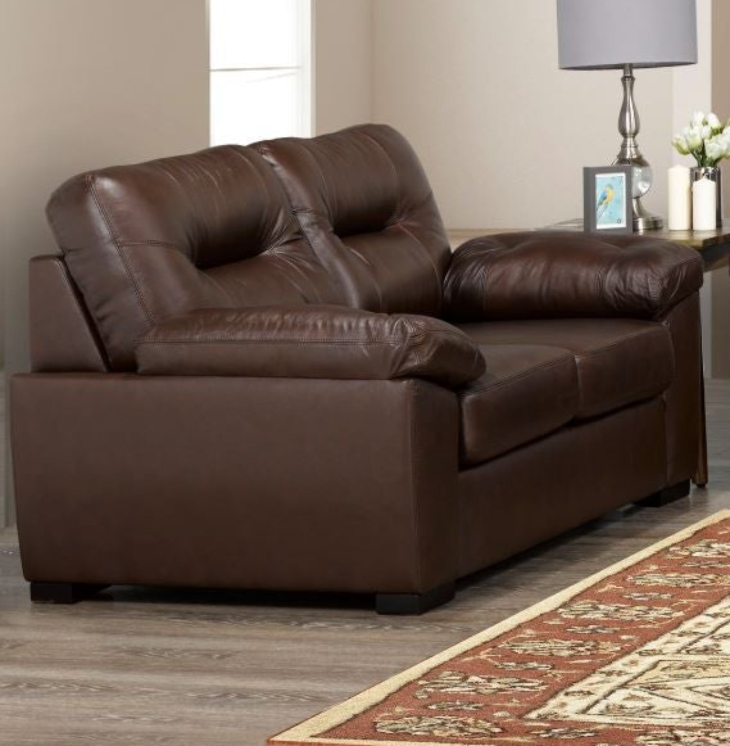 Canadian Made Genuine Top grain Leather Zurick Brown Sofa Set 4060