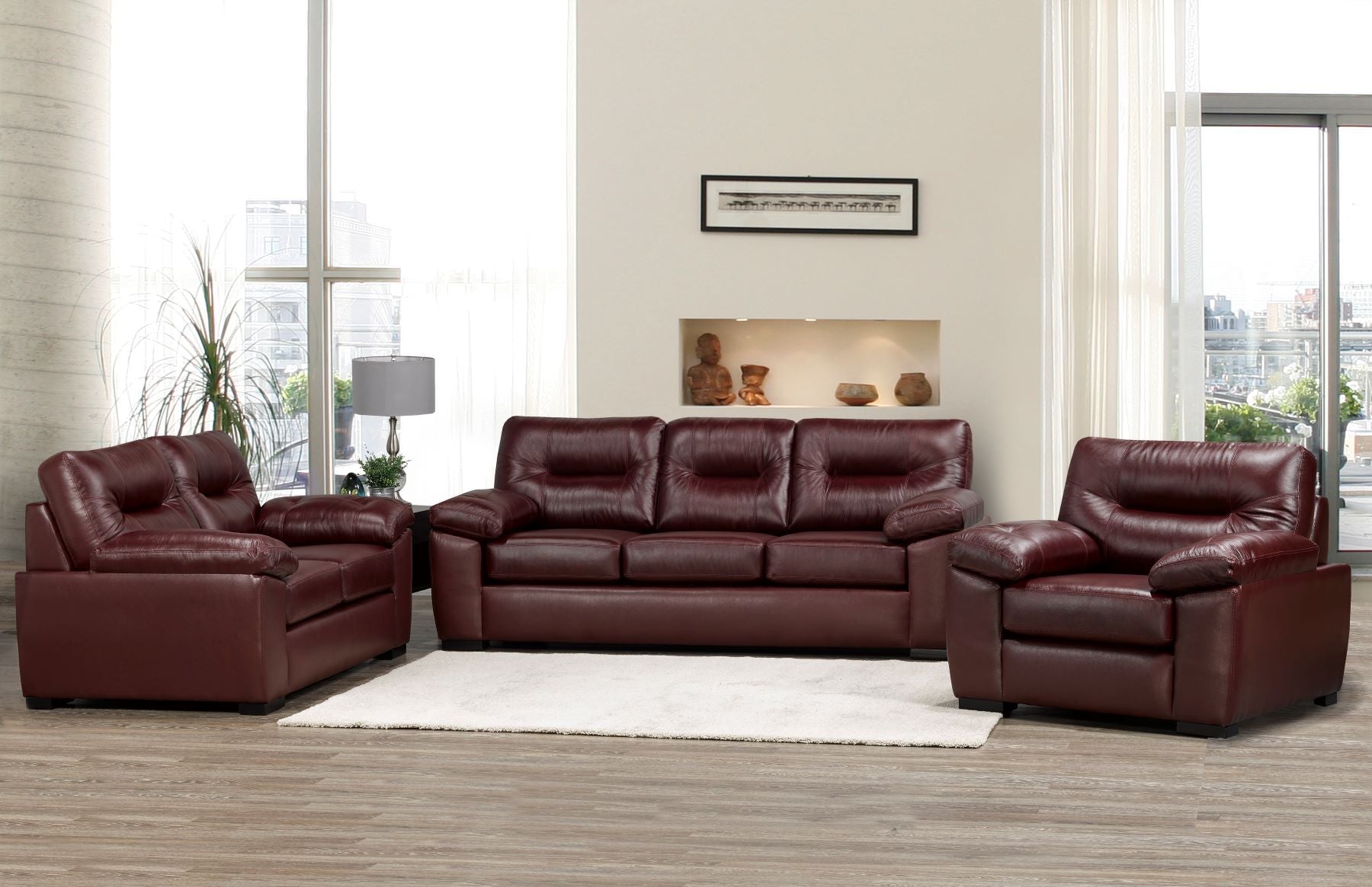 Canadian Made Zurick Merlot Sofa Collection 4060