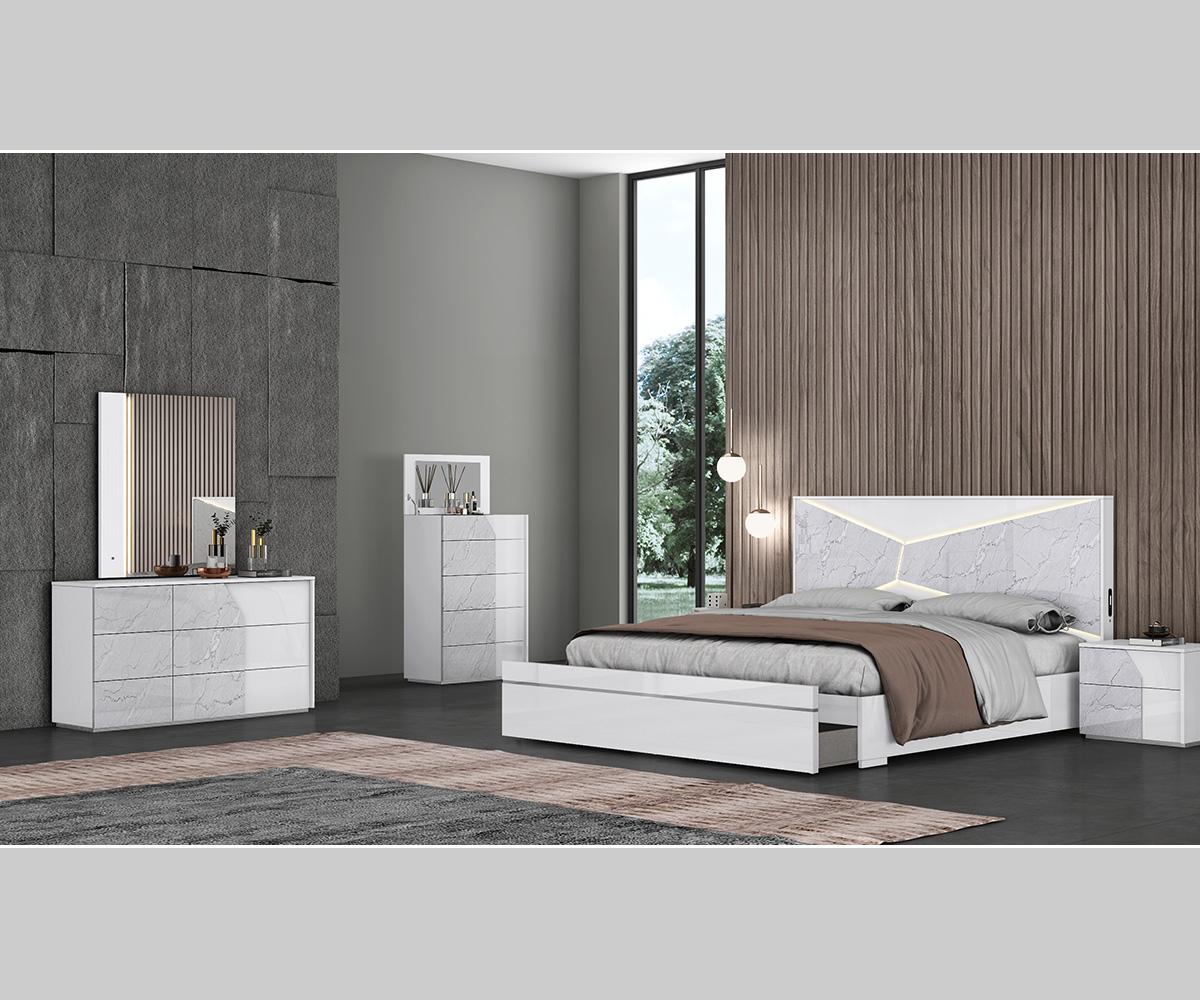 Kyle B122 White and Carrara Bedroom Set