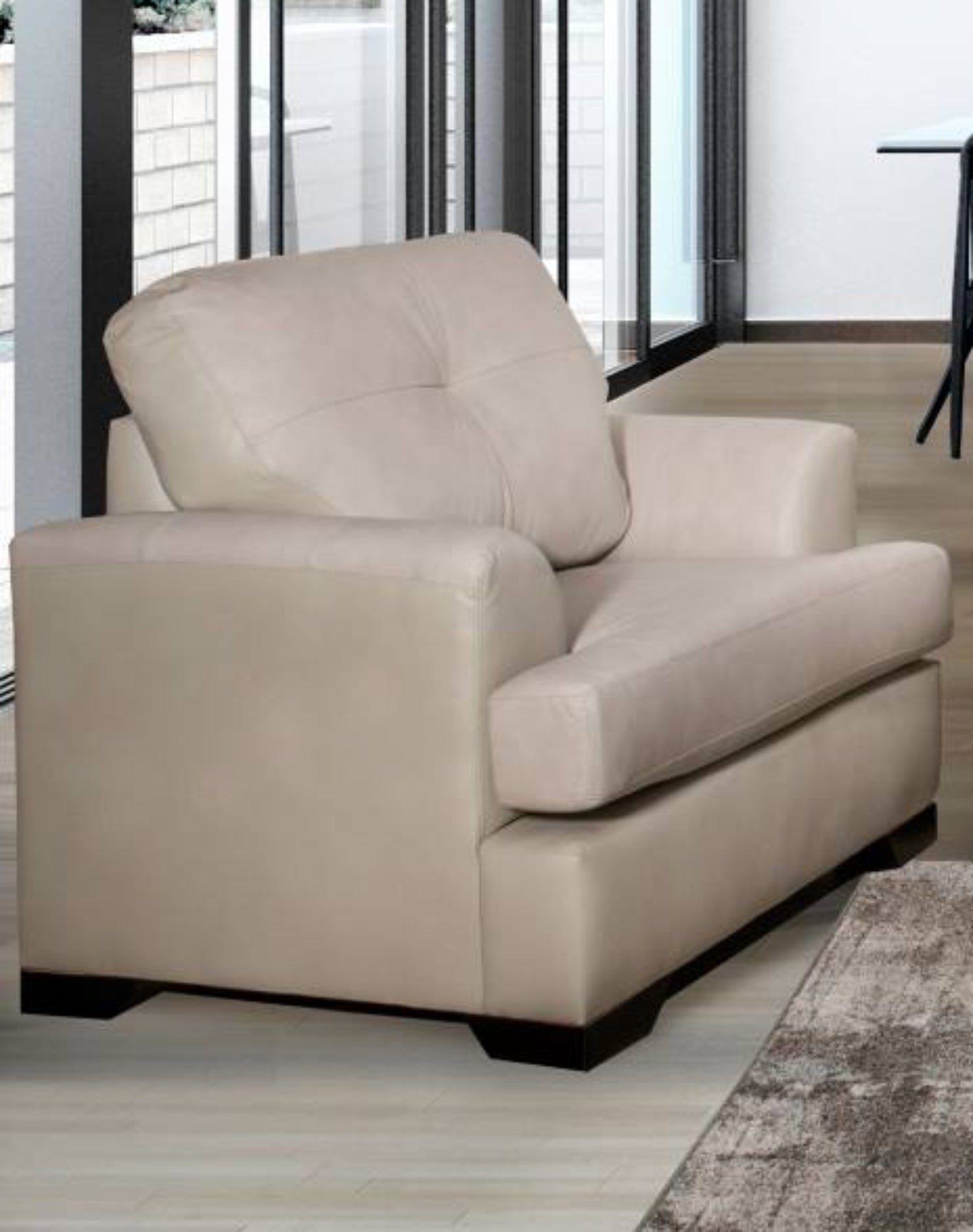 Canadian Made Genuine Leather Chair Zurick Bisque 4145