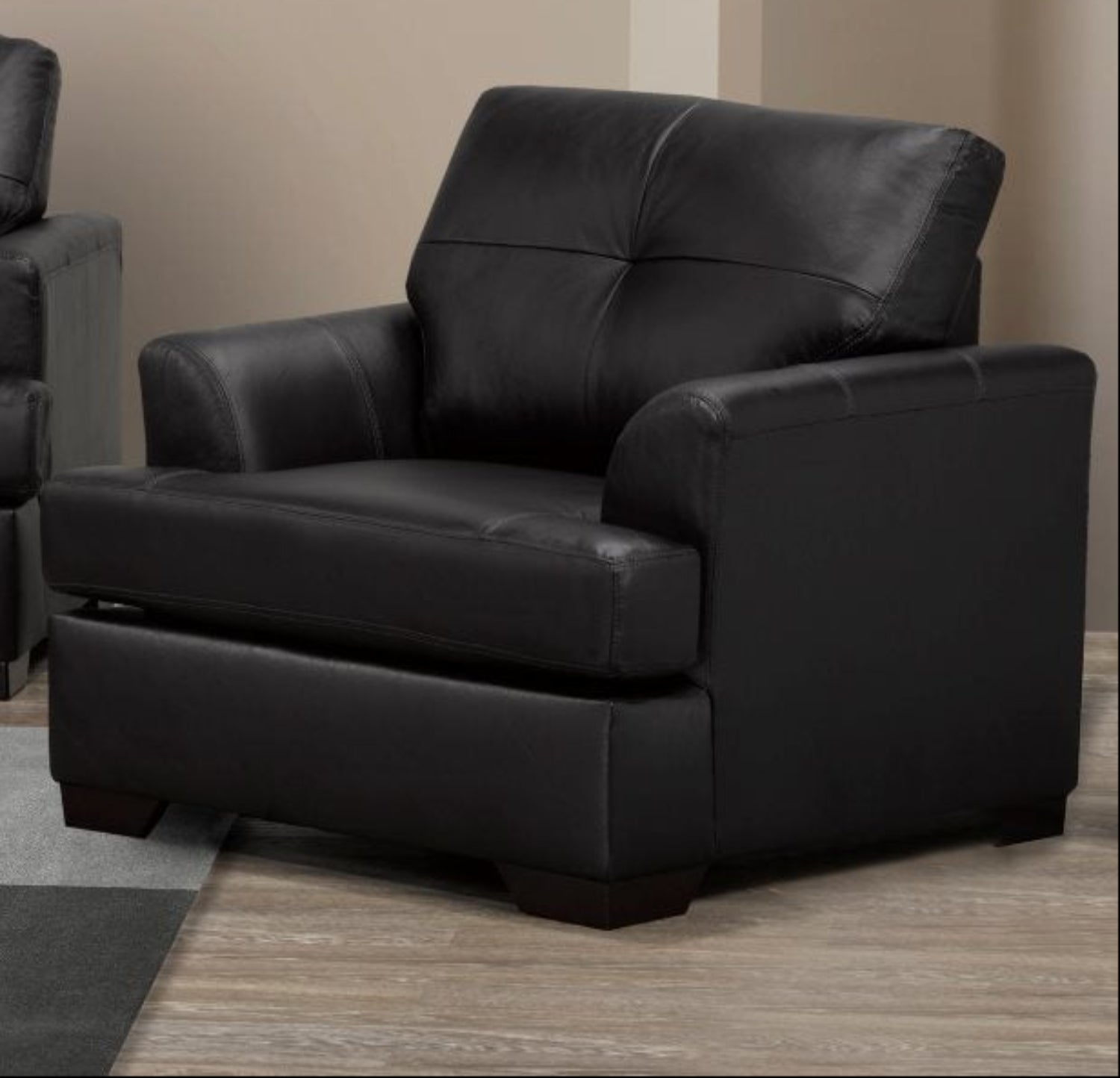 Canadian Made Genuine Leather Chair Zurick Black 4145