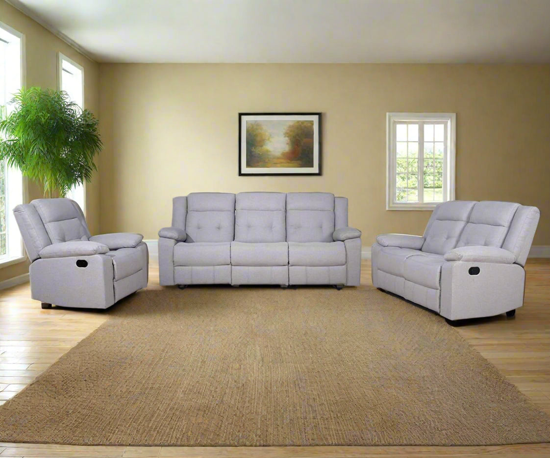 Winstone Grey Fabric Recliner Sofa Set 4965
