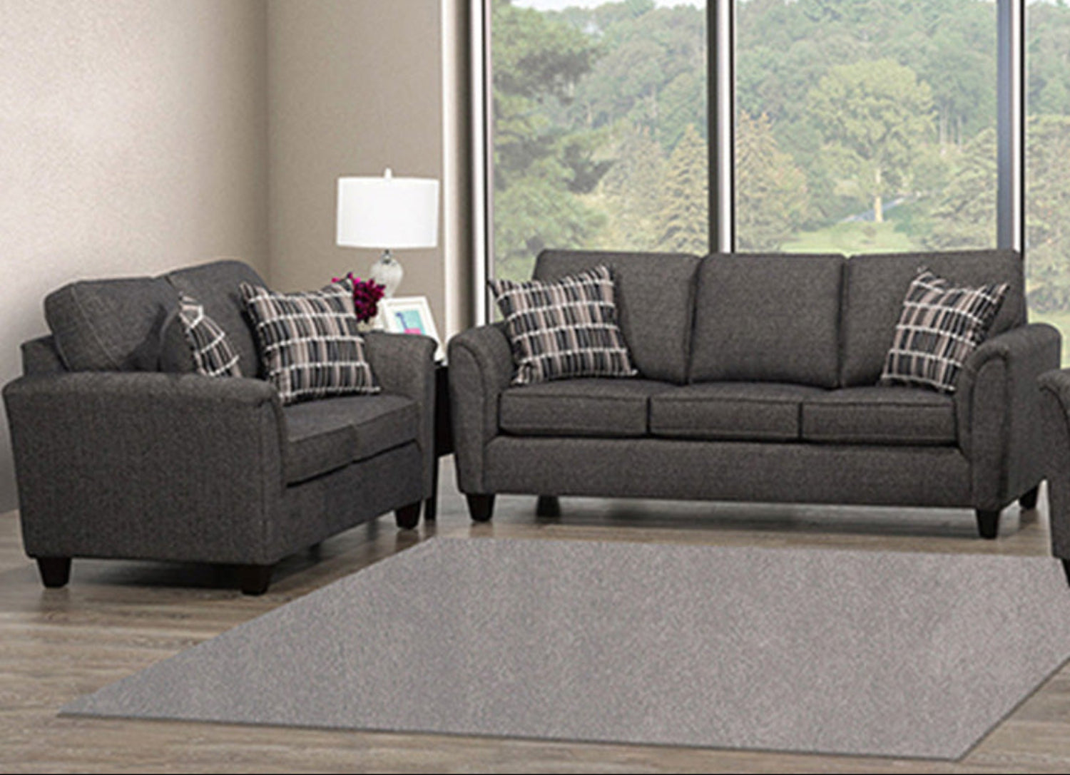 Canadian Made Concan Charcoal Loveseat 4328