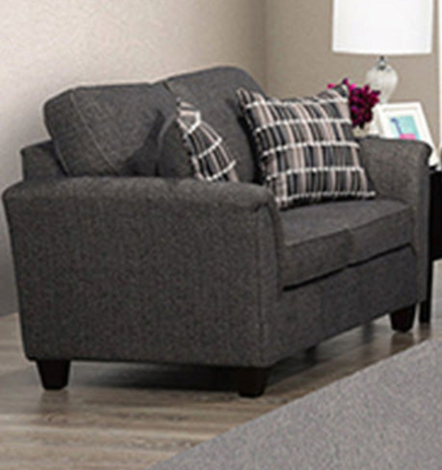 Canadian Made Concan Charcoal Loveseat 4328