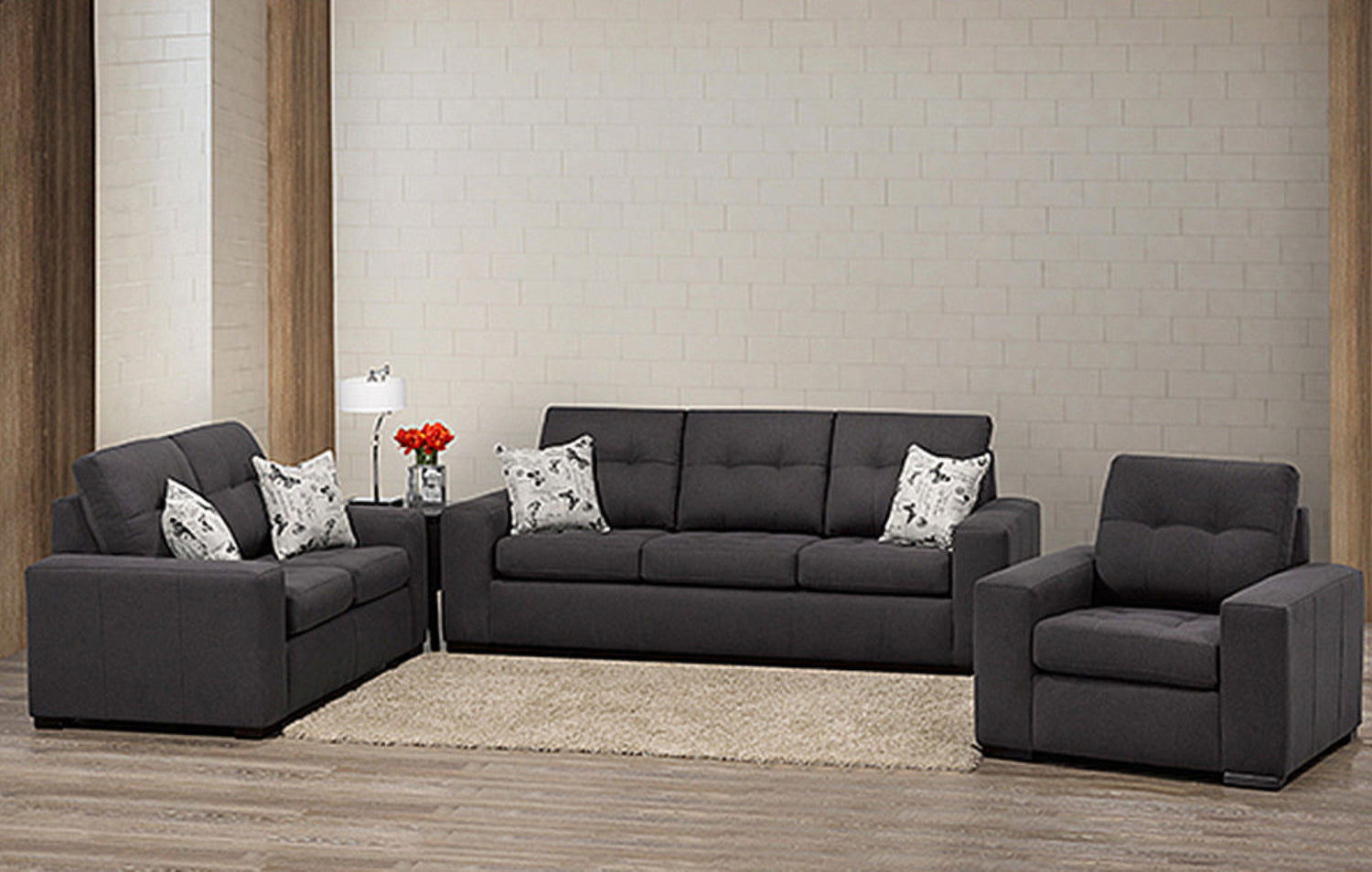 Canadian Made Pennylane Anthracite Loveseat 4328