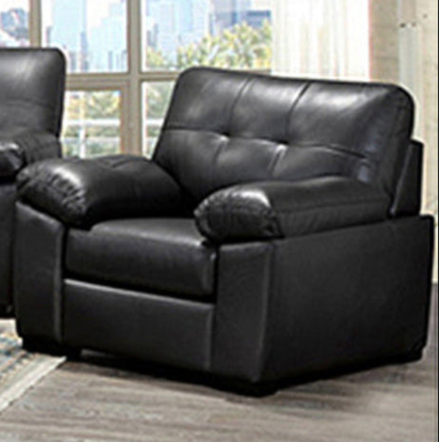 Canadian Made Genuine Leather Zurick Black Chair 4392