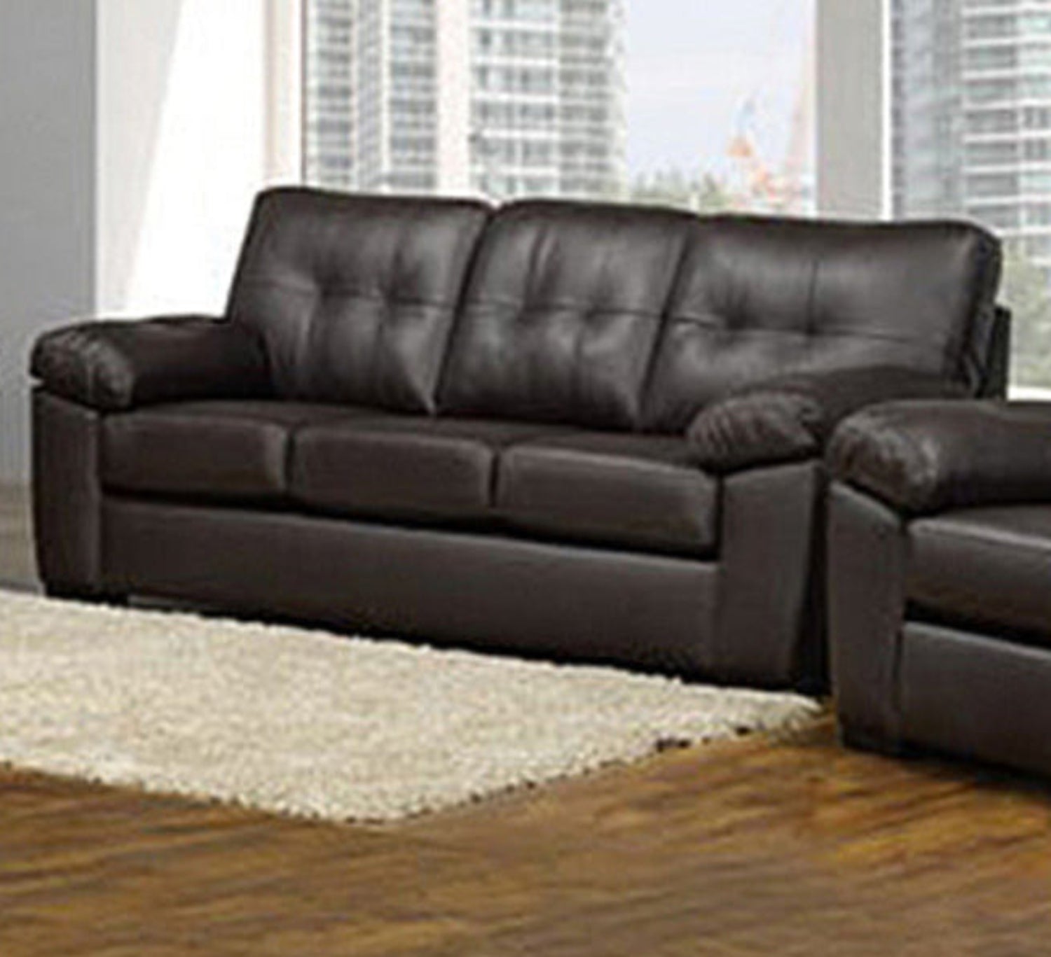 Canadian Made Genuine Leather Zurick Chocolate Sofa 4392