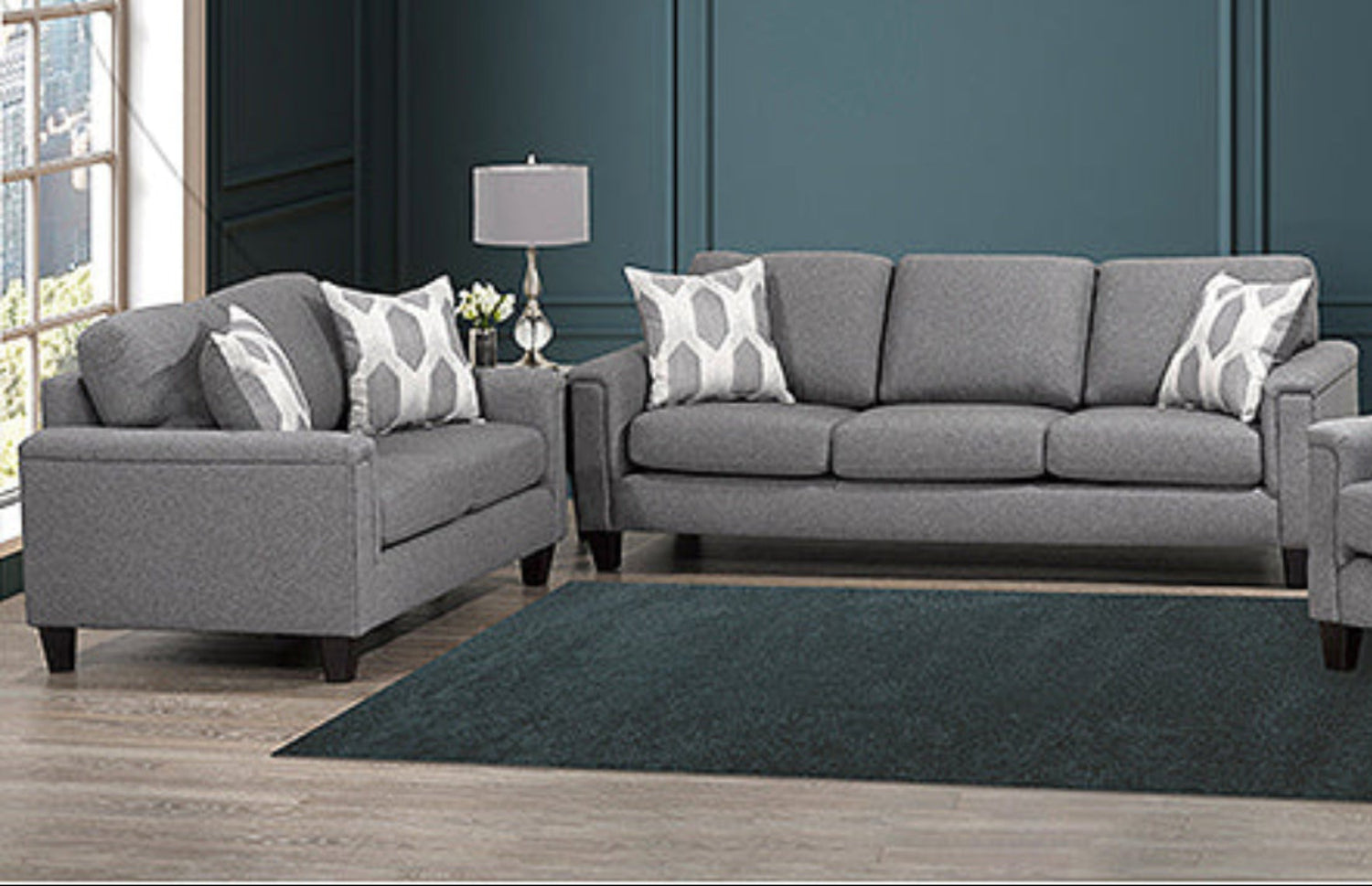 Canadian Made Durant Grey Fabric Loveseat 4414