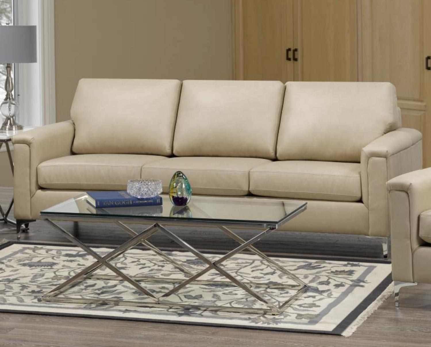 Canadian Made Genuine Top Grain Leather Zurick Ice Sofa 4414