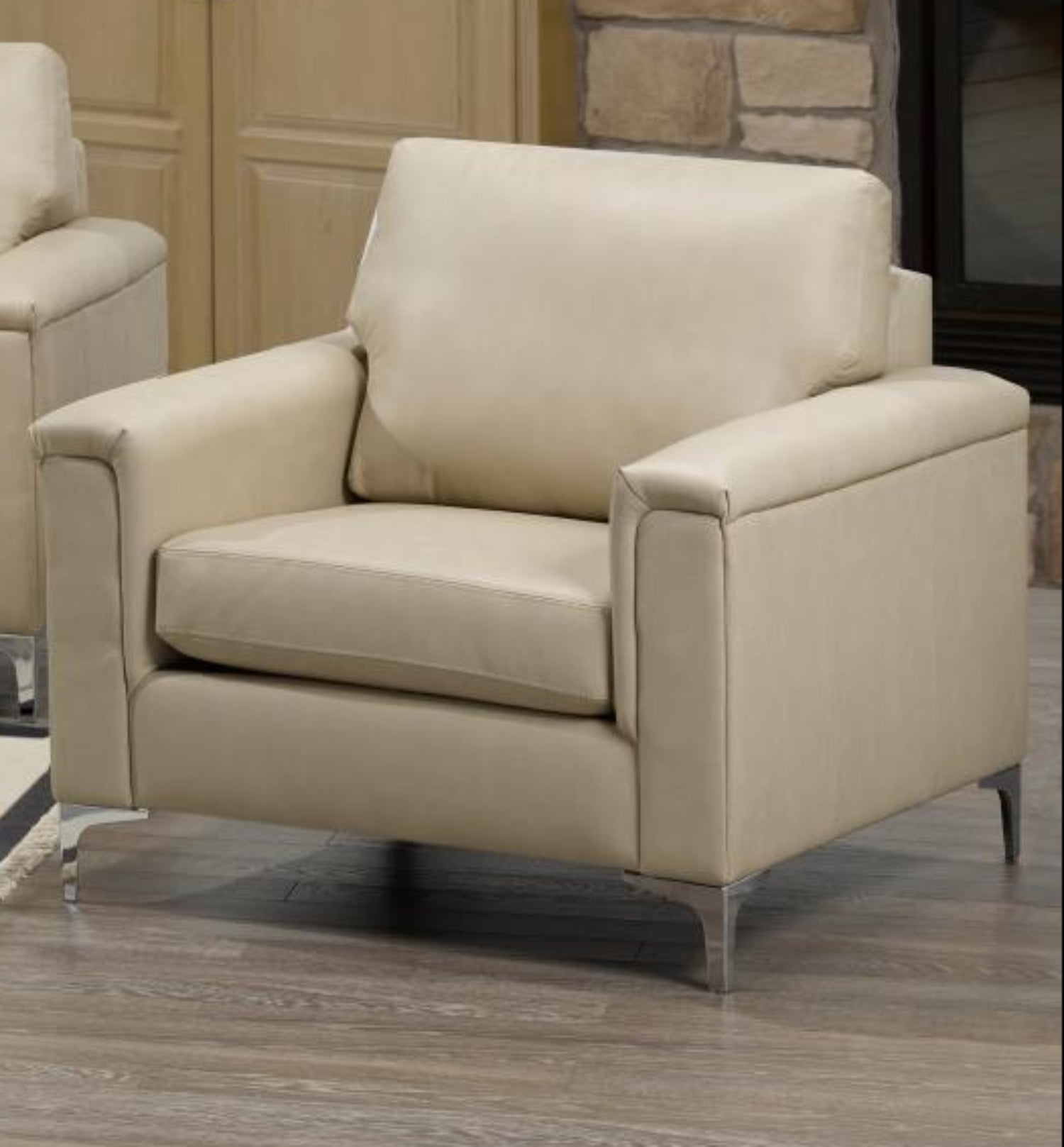 Canadian Made Genuine Top Grain Leather Zurick Ice Chair 4414