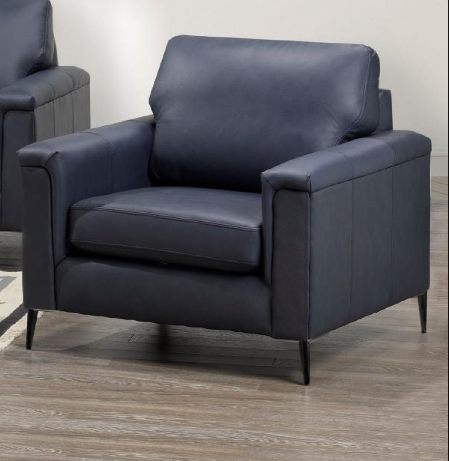 Canadian Made Genuine Top Grain Leather Zurick Navy Chair 4414