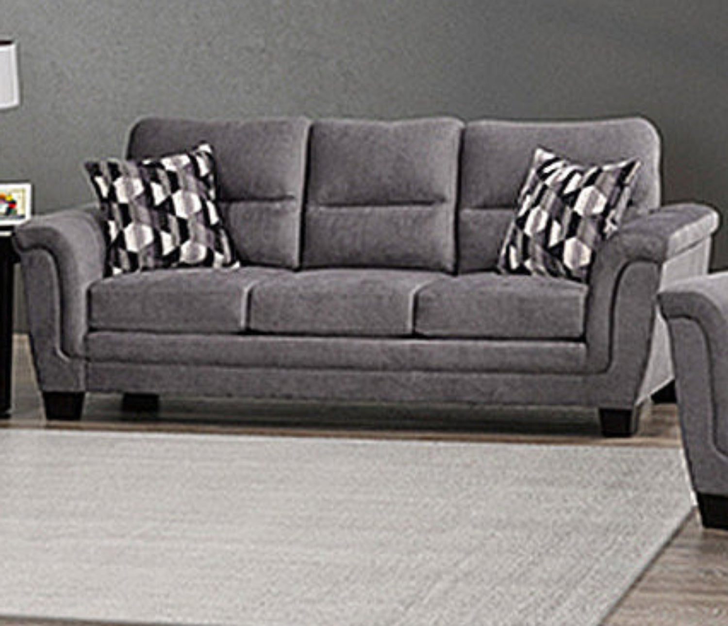 Canadian Made Beehive Smoke Fabric Sofa 4415