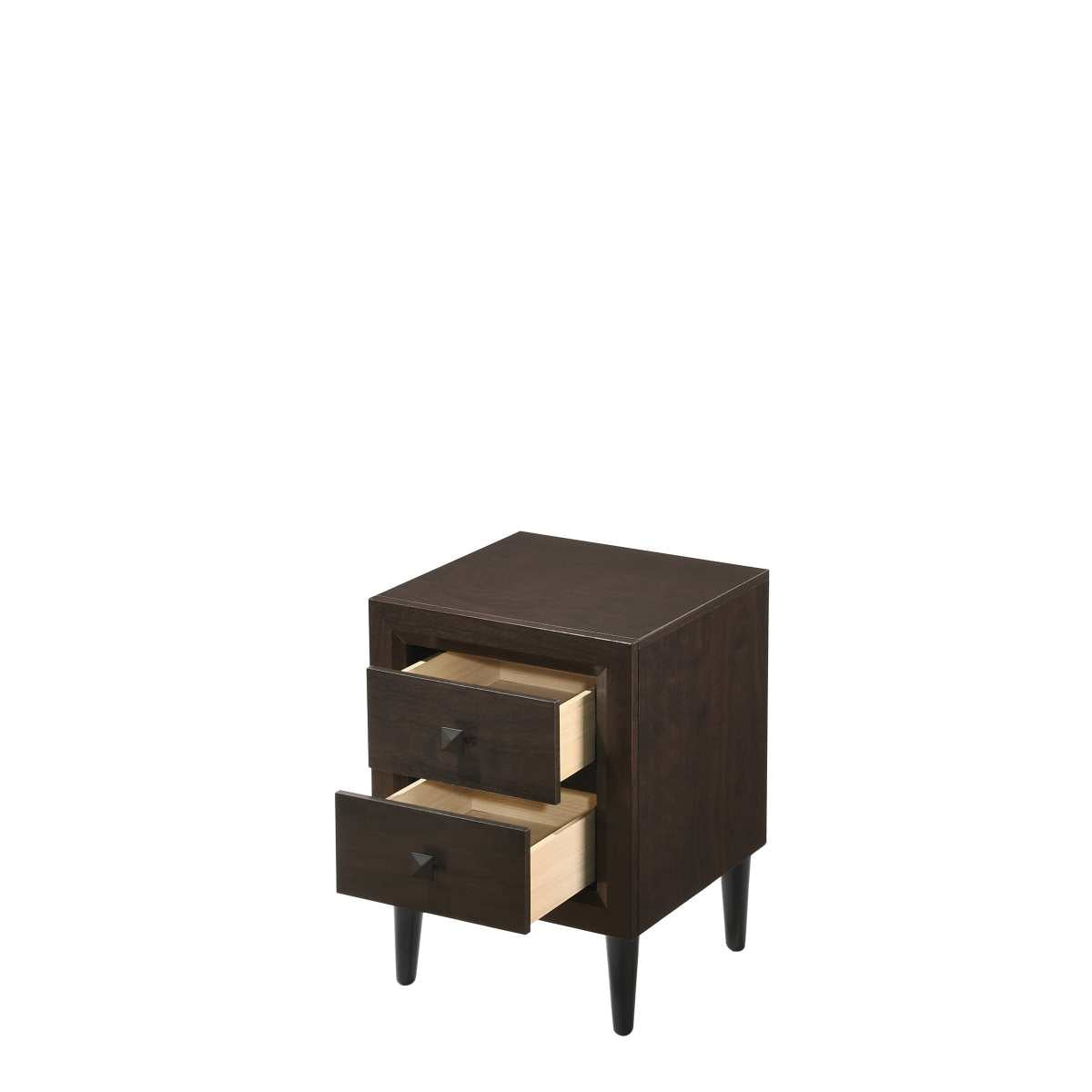 Pritti Nightstand with Two Drawers Espresso